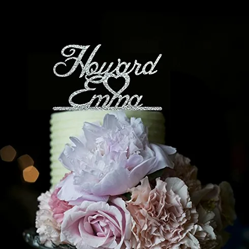 Decoración para tarta de boda de madera dorada personalizada con nombre de novia y novio, decoración de pastel de boda, decoración de boda