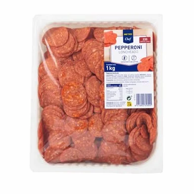 Pepperoni Loncheado Chef – El Sabor Clásico para Pizzas y Aperitivos, Formato Familiar de 1kg (Producto Refrigerado) (1 PAQUETE DE 1 KG.)
