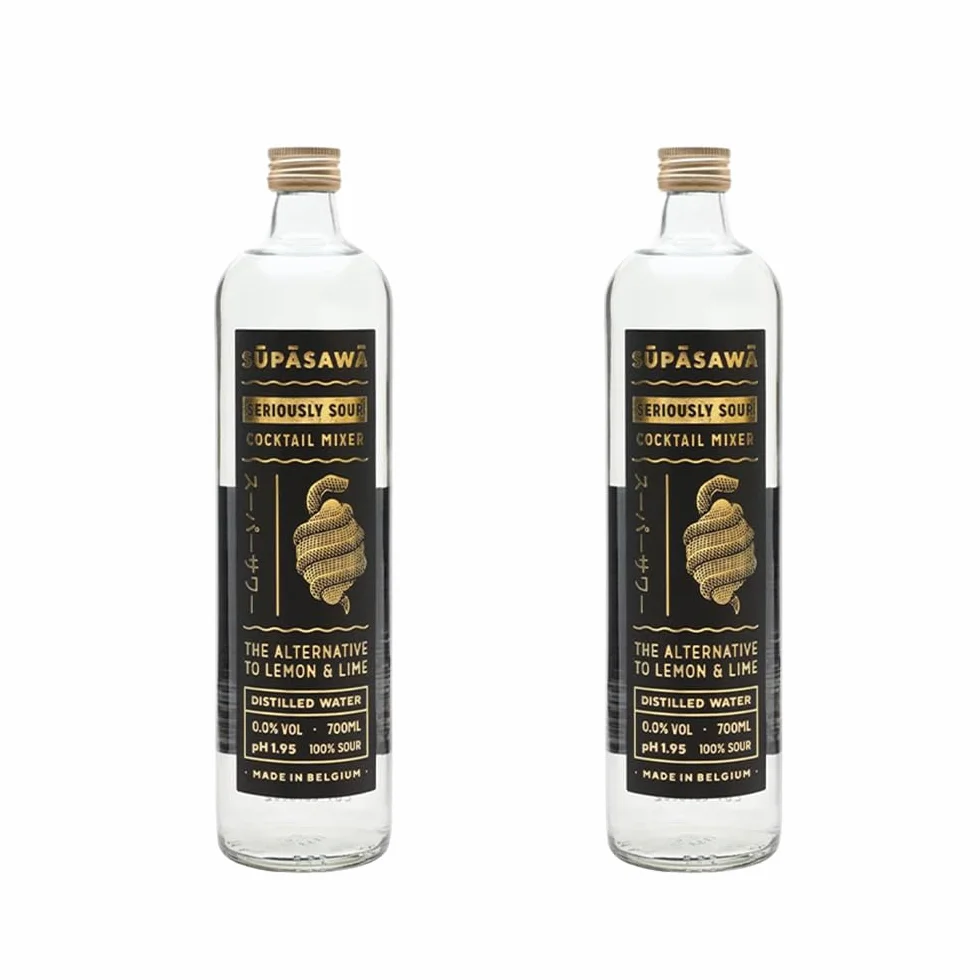 Supasawa Seriously Sour - Mezclador de cóctel 2 x 70 cl, solución del camarero a limón y lima, cero alcohol, mezclador incoloro