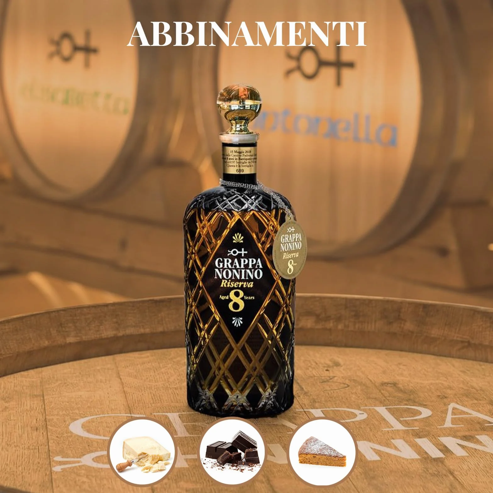 NV Grappa Nonino Riserva 8 Anni, Grappa Italiana - 1 x 0.7 l