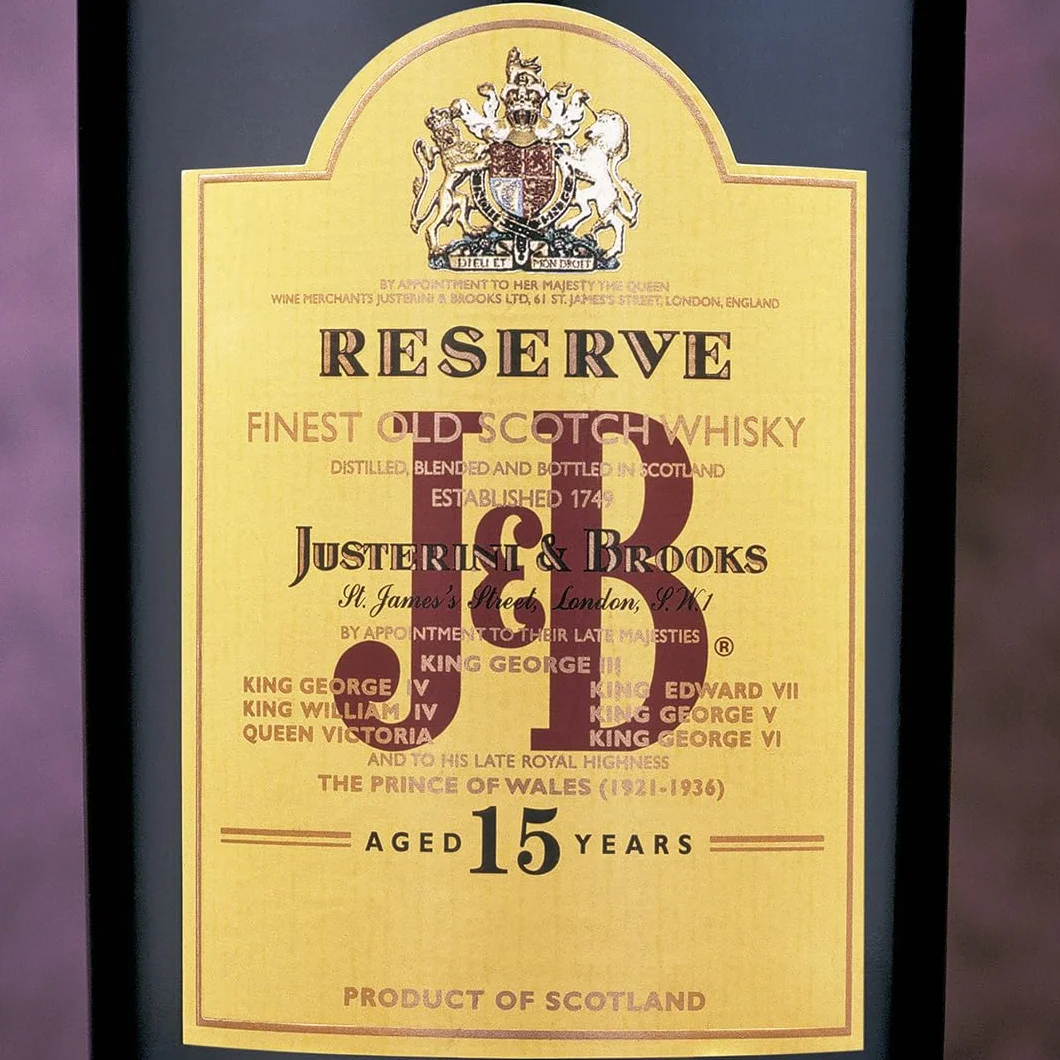 J&B Reserve Aged 15 Years, whisky escocés blended, 700 ml