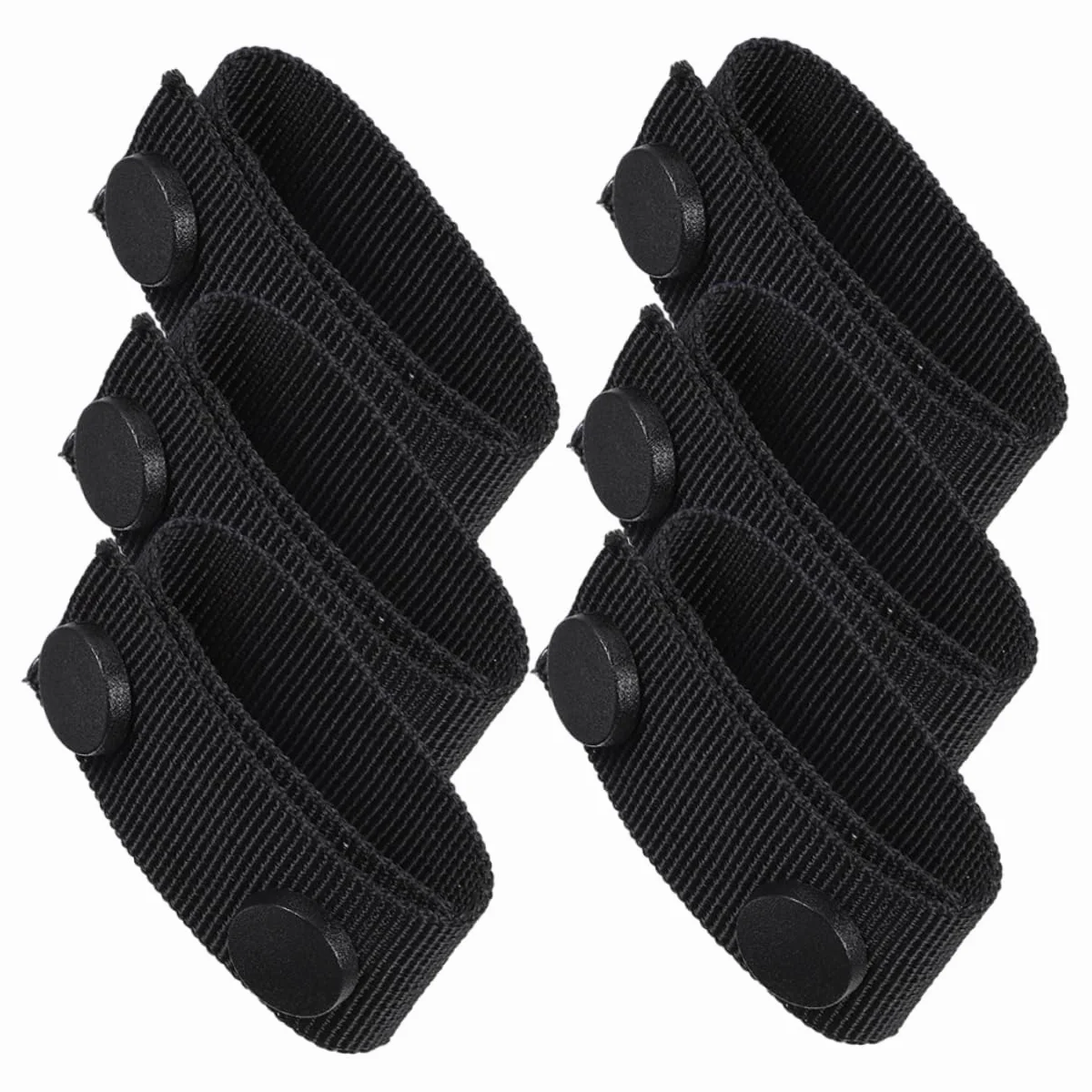 YARNOW Sujetadores De Cinturón De Servicio 19x2,5 Cm Negros, Pack De 6 Unidades, Nailon Resistentes para Mochila