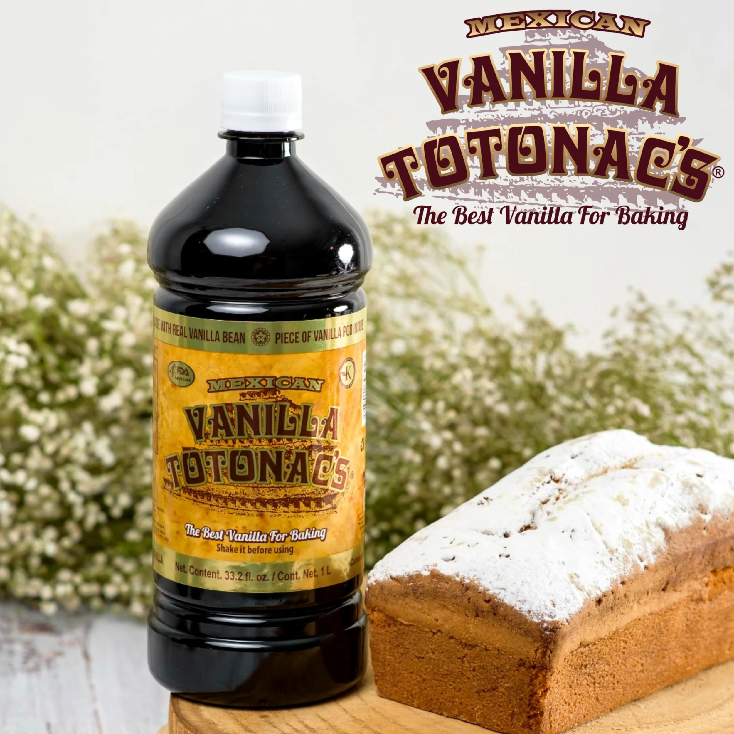 Mexican Vanilla Totonac's Pure Vanilla Flavoring, 33.2 onzas líquidas