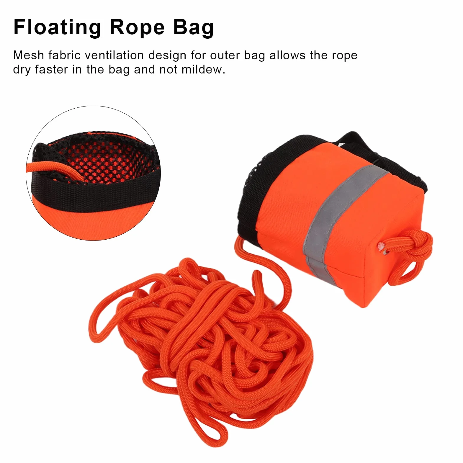 SOONHUA Bolsa de rescate de agua flotante con cuerdas reflectantes para kayak y rafting