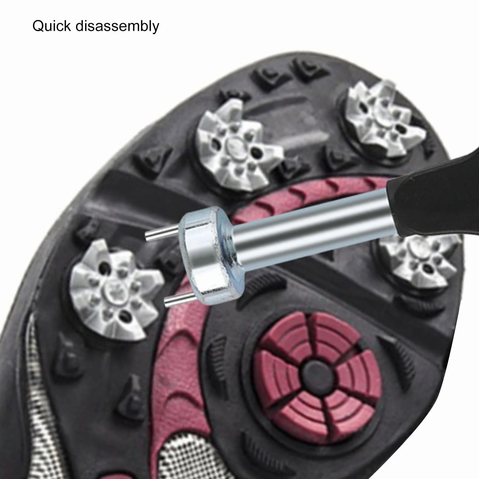 Llave de pinchos para zapatos de golf, removedor de picos de dos pines, herramienta universal de repuesto