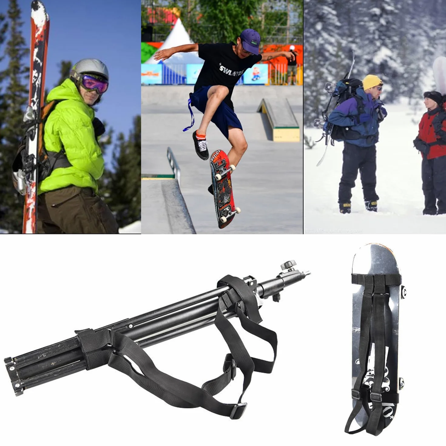 Bolsa Longboard Principiantes Correa Ajustable Mochila Snowboard Monopatín Hombro Skateboard