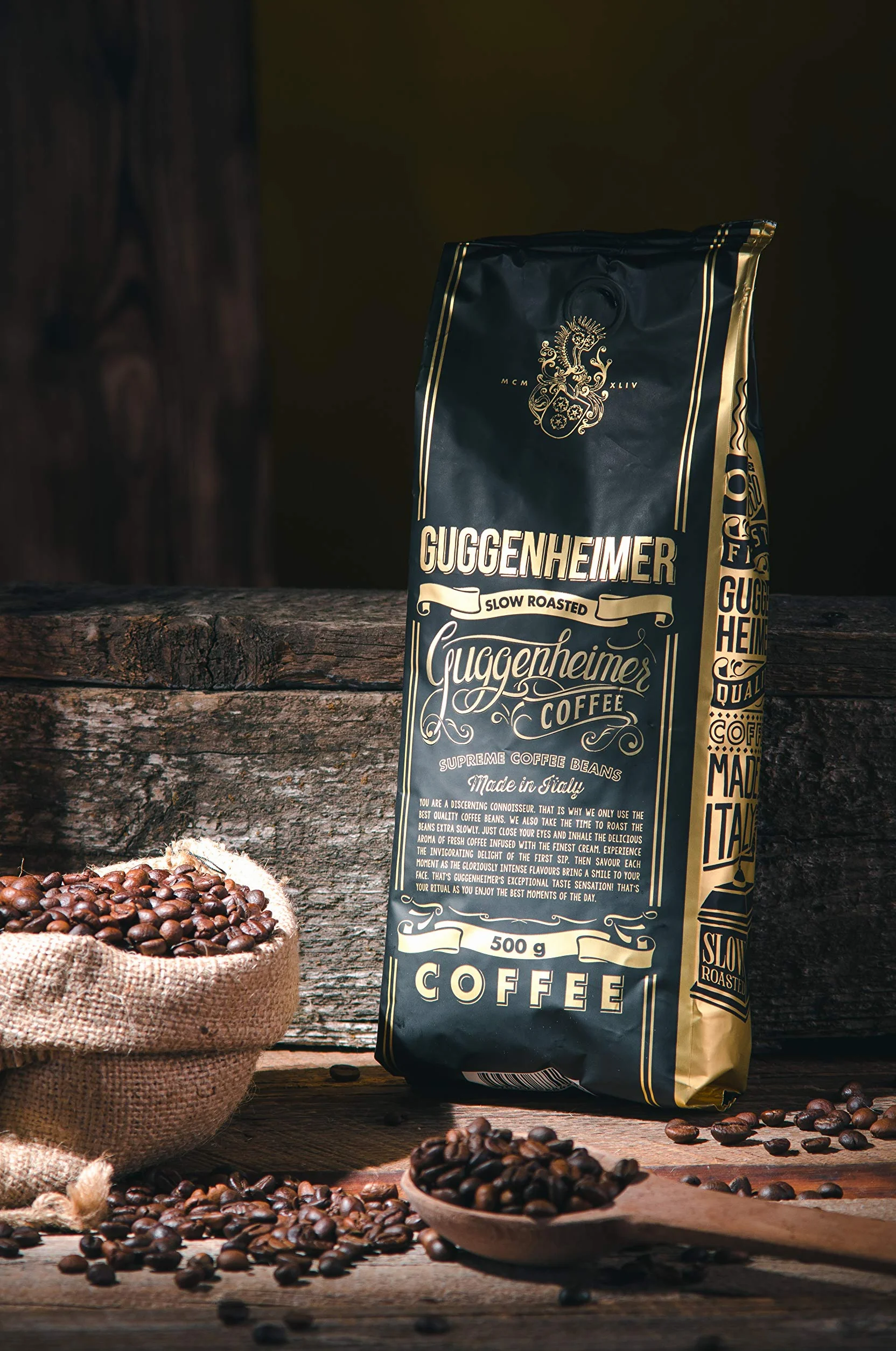 Guggenheimer Coffee Pack Degustación Café En Grano 1kg (2x500g) Supreme Y Gourmet Arabica Tueste Italiano Baja Acidez