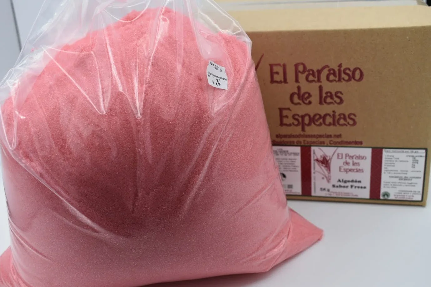 Algodón Nubes de Azúcar Fresa - frambuesa Formato Ahorro 5 Kg Azúcar con sabor y color