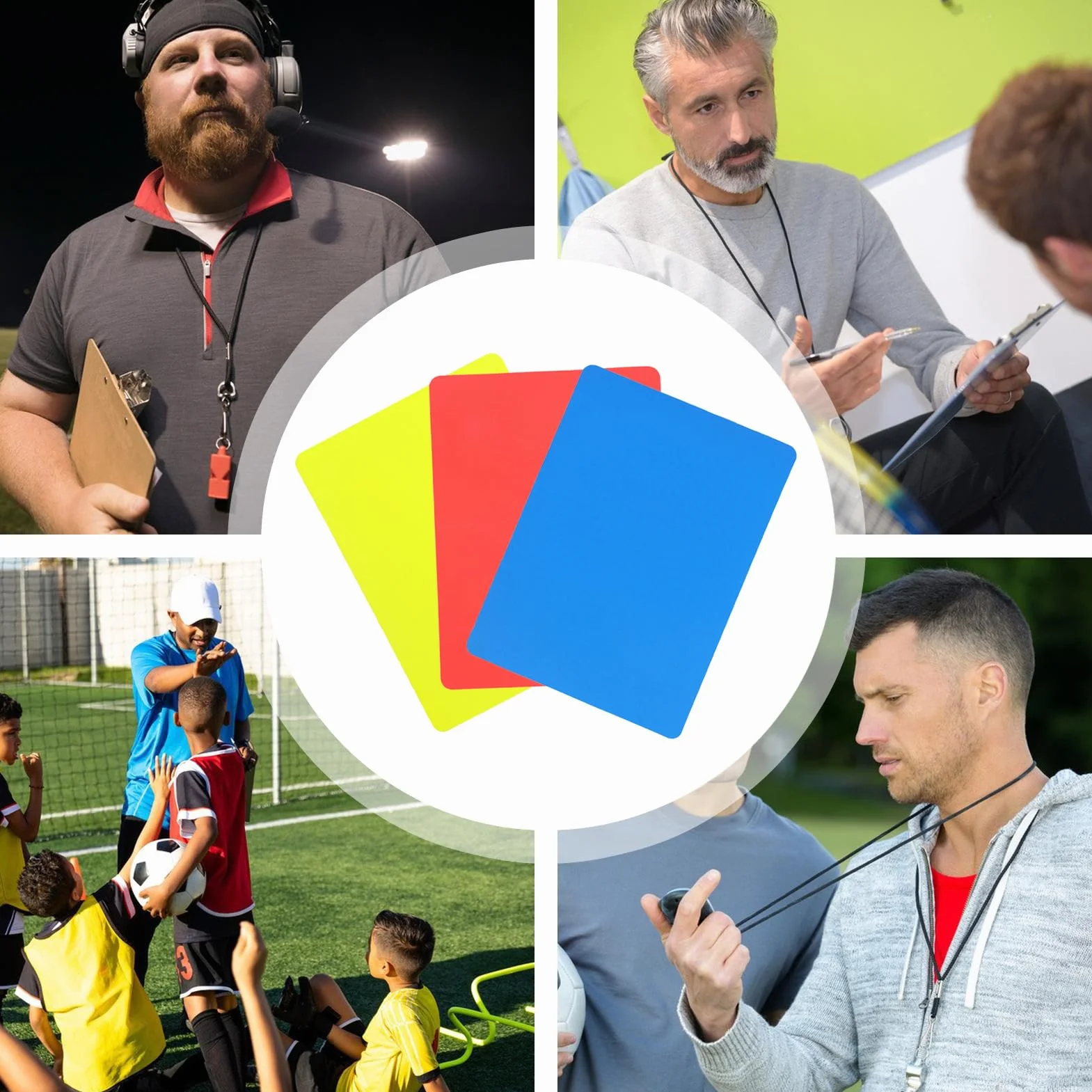 Tarjetas Rojas y Amarillas para Fútbol 3 Piezas Herramienta para Jueces de Alta Visibilidad