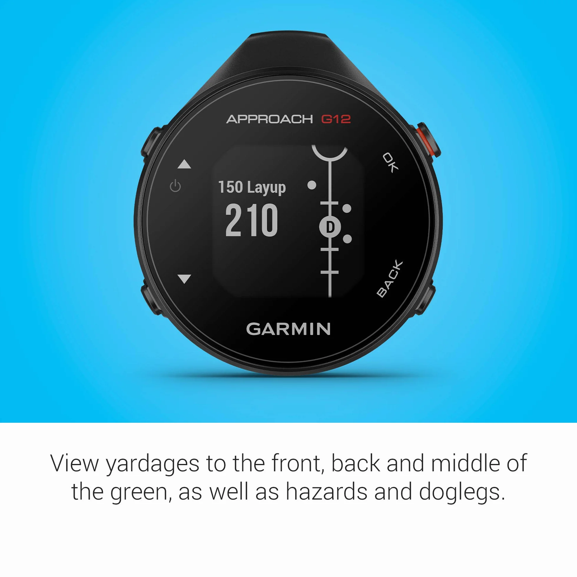 Garmin Approach G12 telémetro GPS Golf con Clip 42 K campos precargados