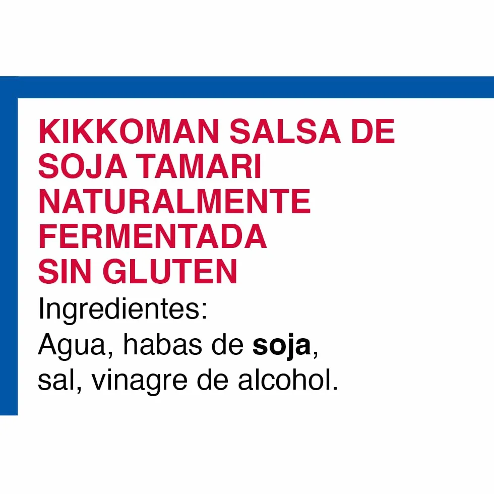 Kikkoman - Salsa de Soja sin Gluten, Fermentación Natural, Halal y sin Gluten, 1000ml