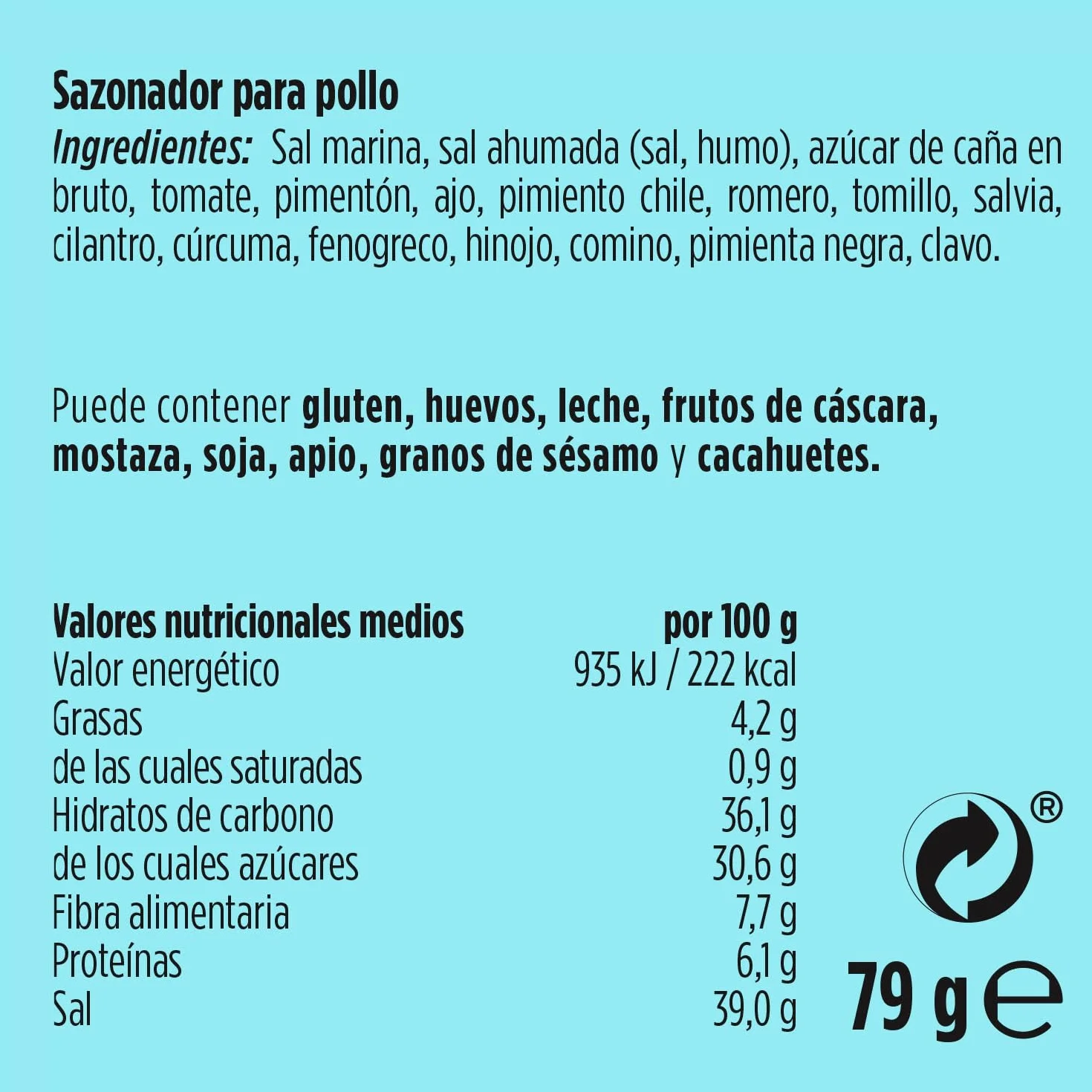 Just Spices Sazonador Pollo, 79 g, Mejora tus platos con pollo en pocos segundos