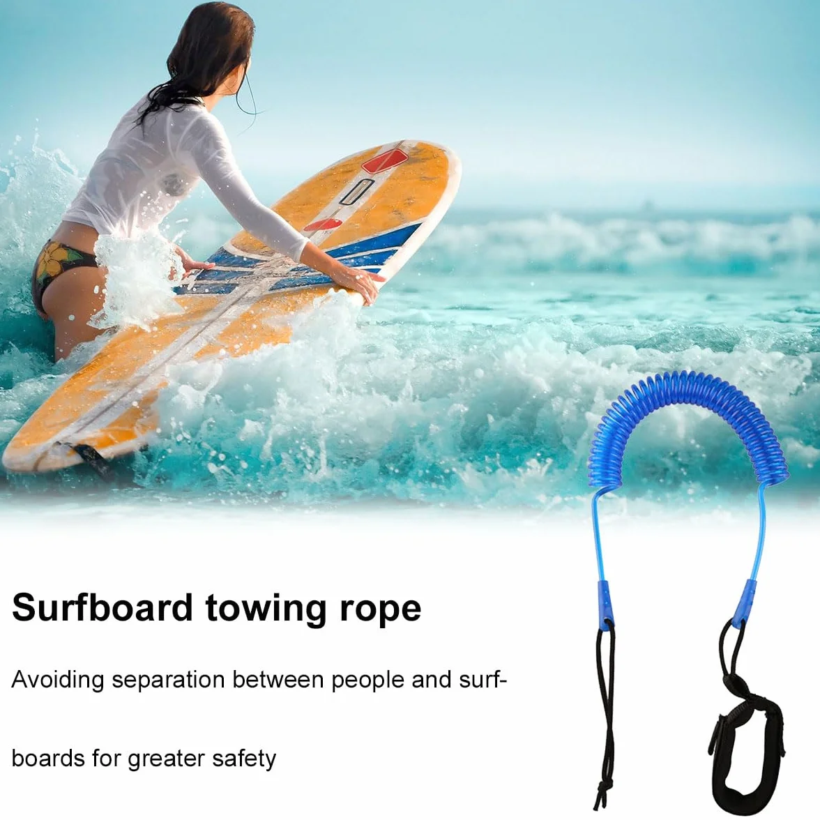 Leash Tabla de Surf, Correa Tobillo TPU para SUP, Cuerda Resorte Espiral Accesorio