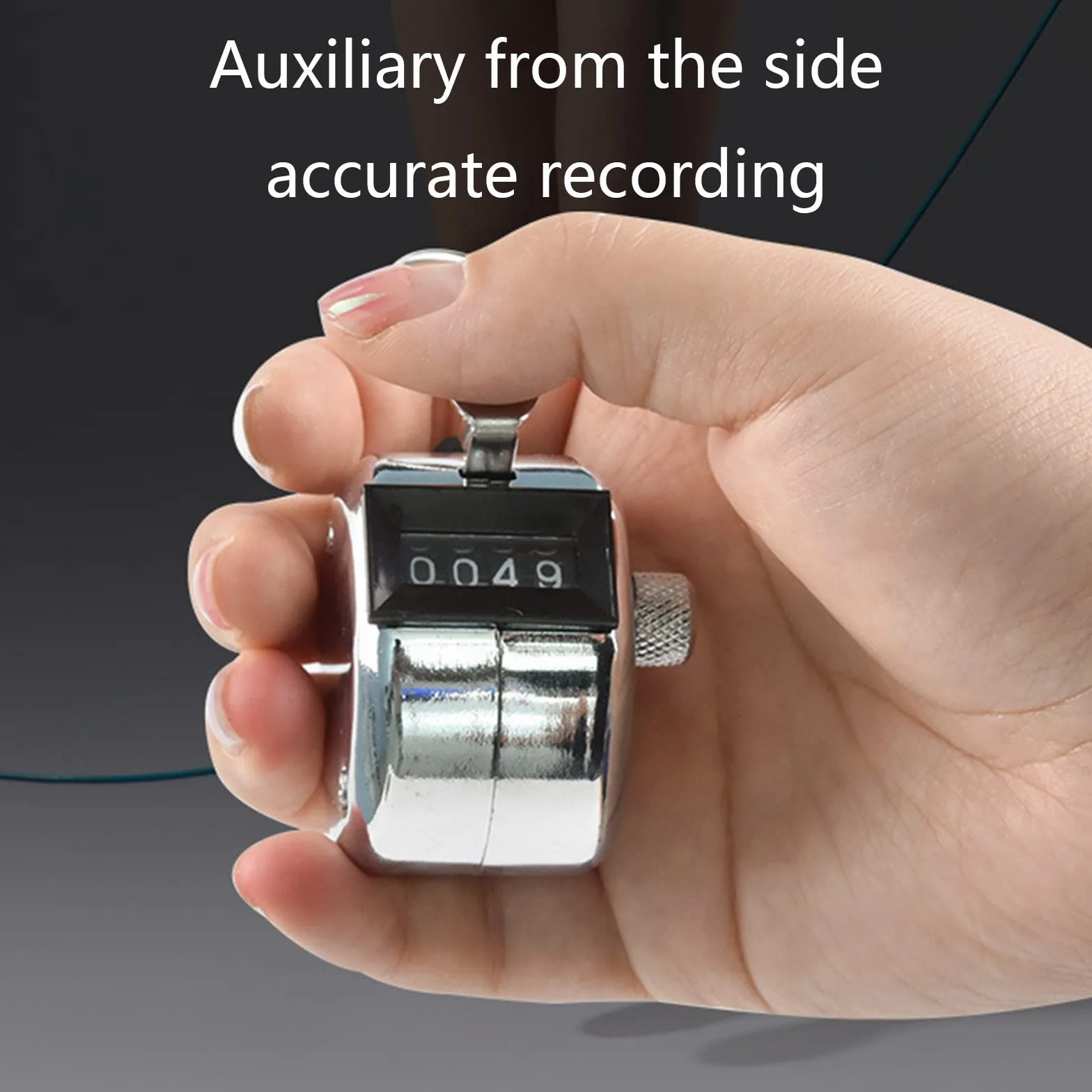 Contador de clicker Tally de metal mecánico digital de mano con soporte