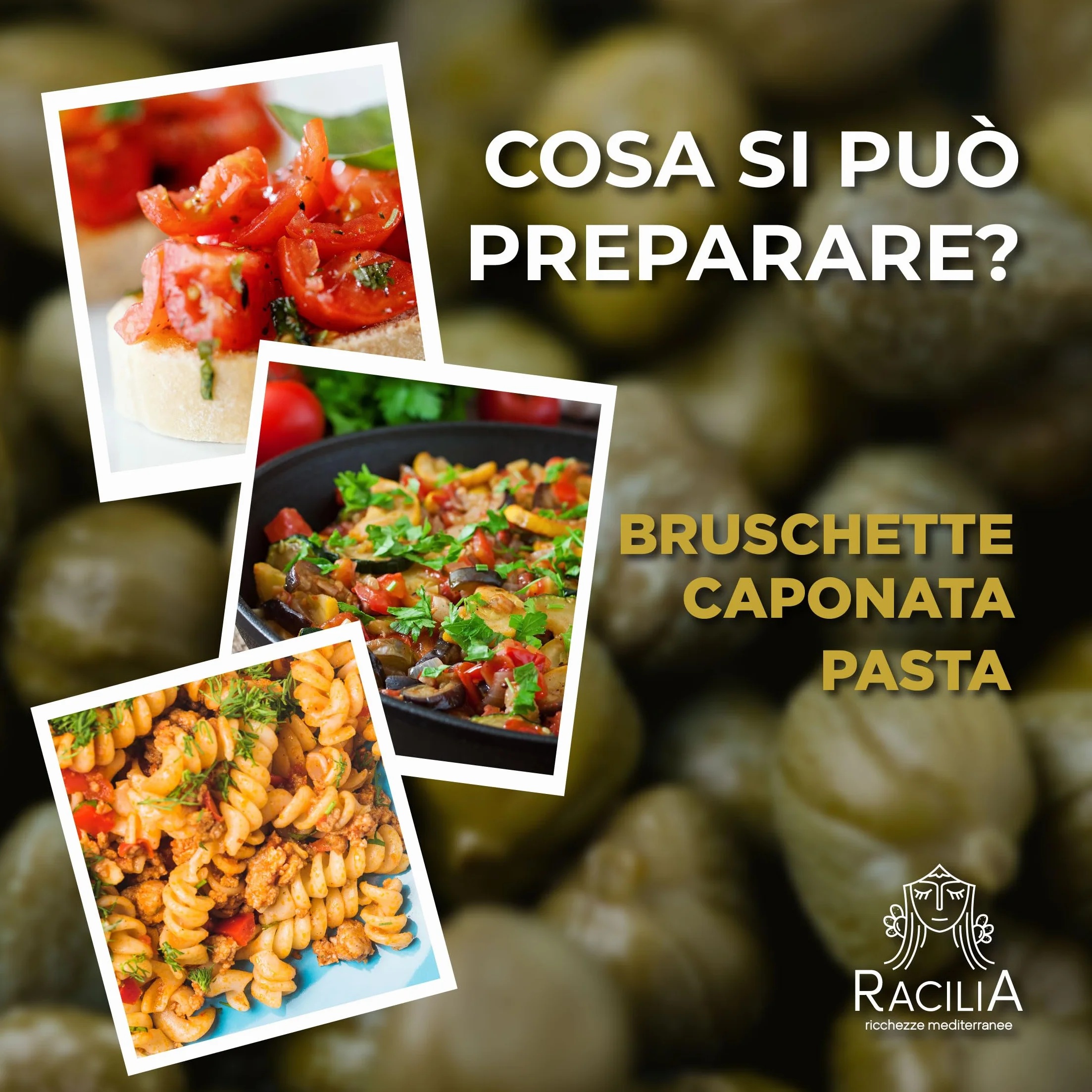 Alcaparras Medianas Bajo Sal DOP Islas Eolias RACILIA 500g