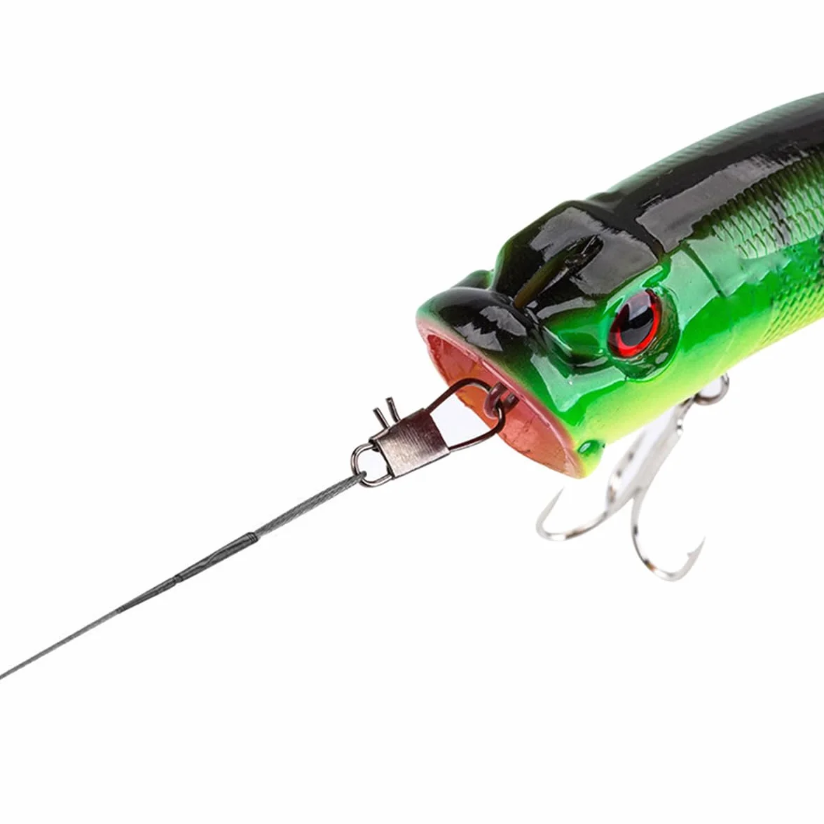 Alnicov 20 Cabezales de Pesca, Cabezal de Acero Inoxidable antimordeduras con Giro para Peces Depredadores