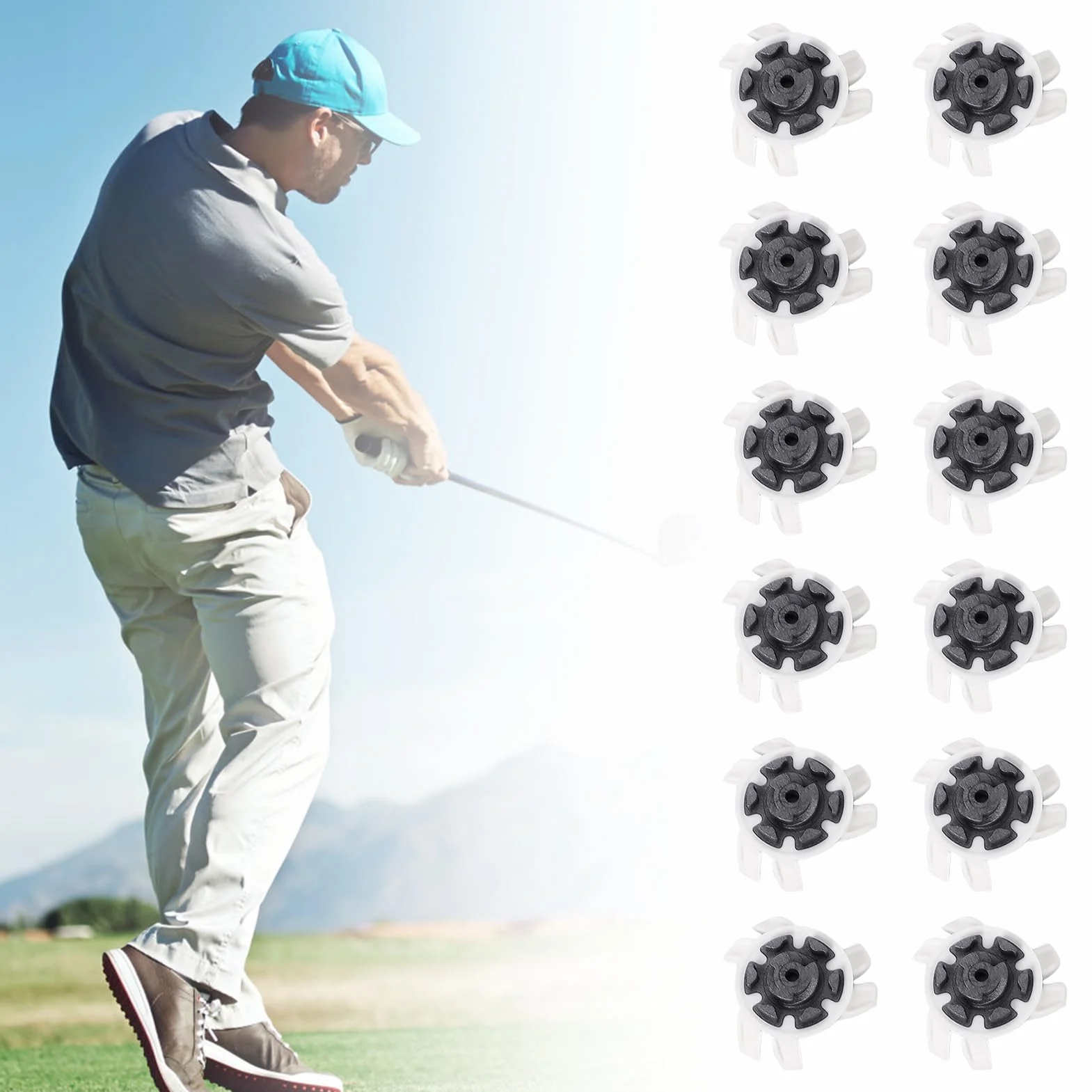 Clavos para zapatos de golf, Reemplazos de clavos antideslizantes, Tacos prácticos para canchas