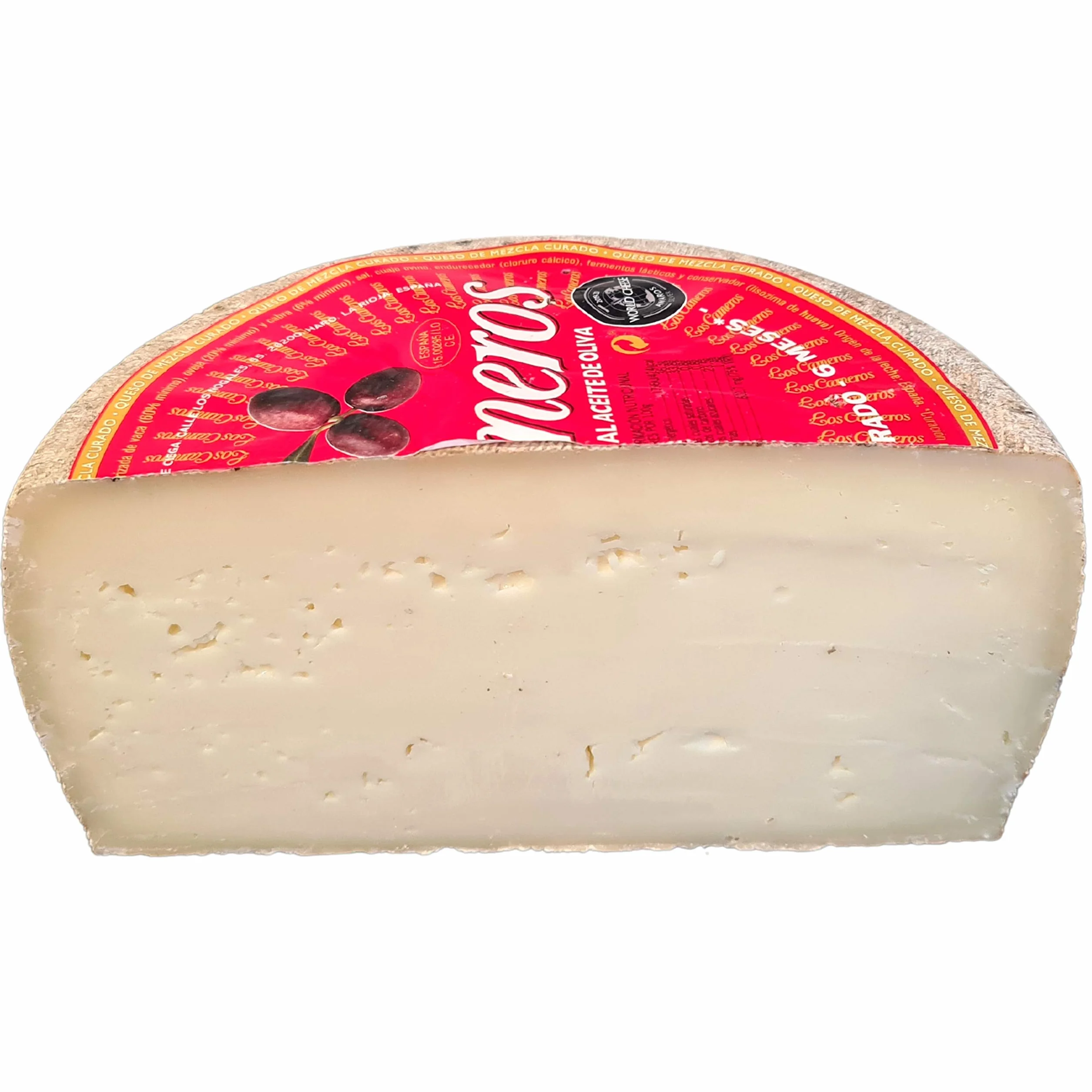 Queso Curado Los Cameros Etiqueta Roja Medio Queso 1.7 kg Mezcla Cabra Vaca Oveja