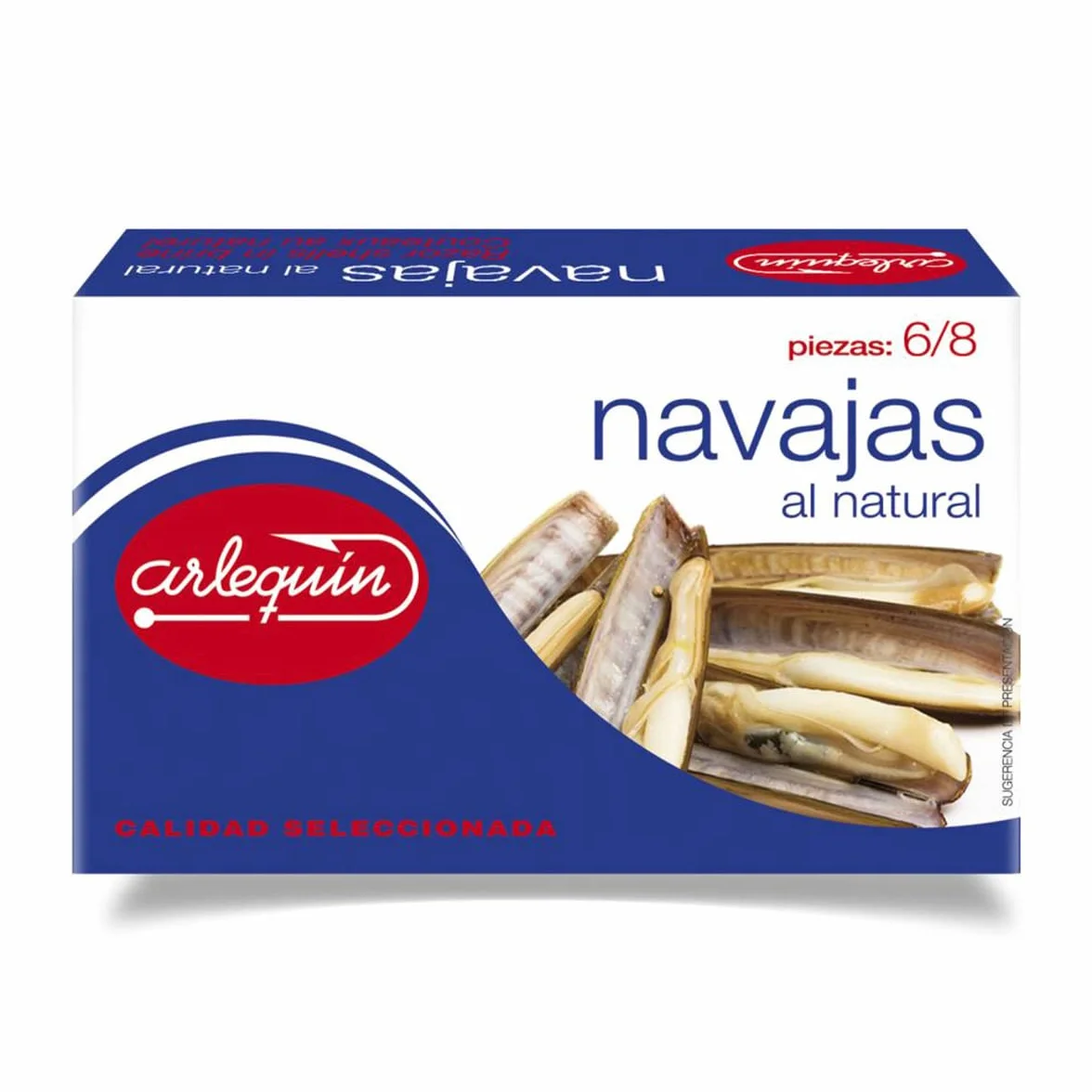 ARLEQUIN Navajas al Natural, Pack de 4 Latas de 120 grs. y 4/8 Unds (480 grs y 16/32 unds)