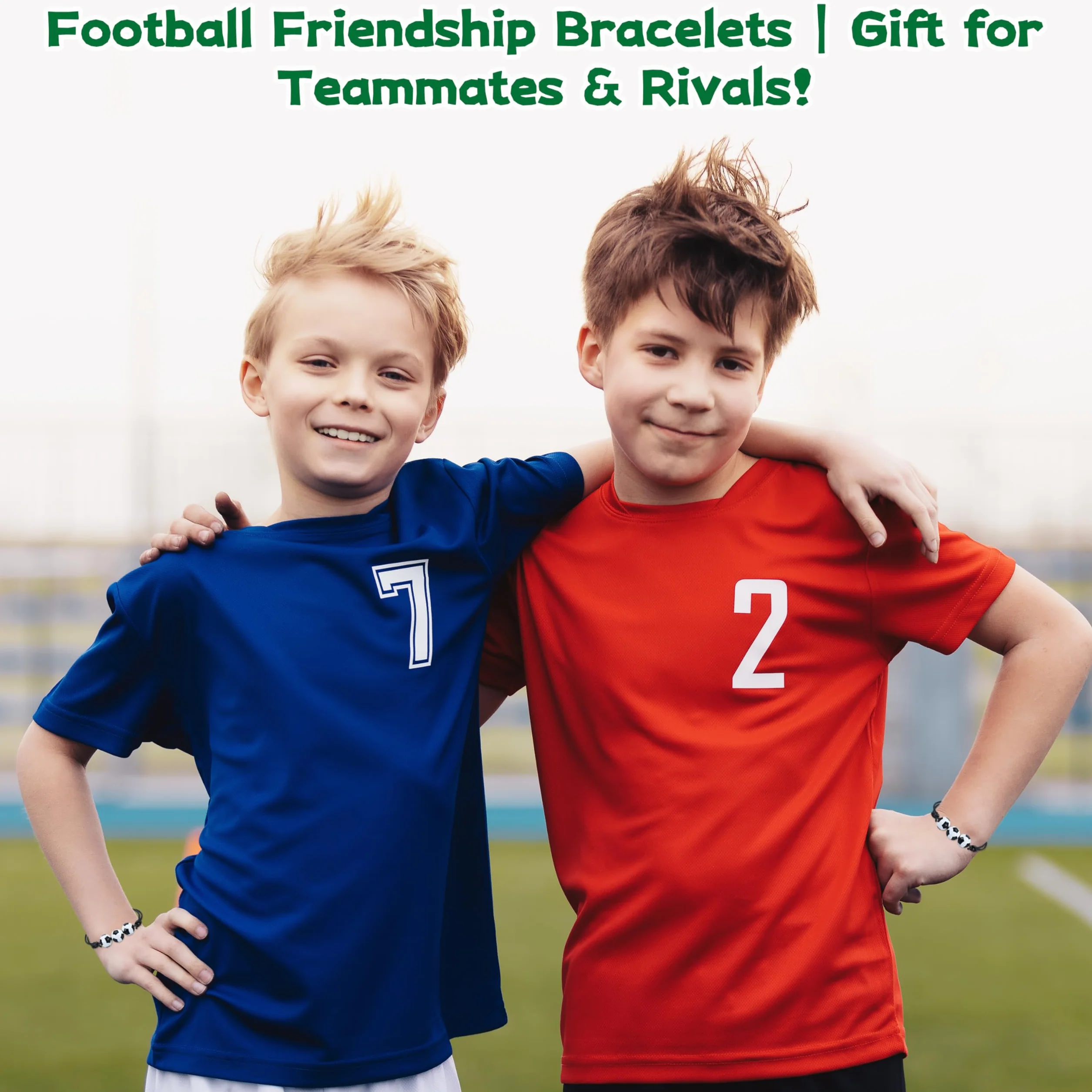 Pulseras de Fútbol Ajustables Trenzadas a Mano para Niñas Niños