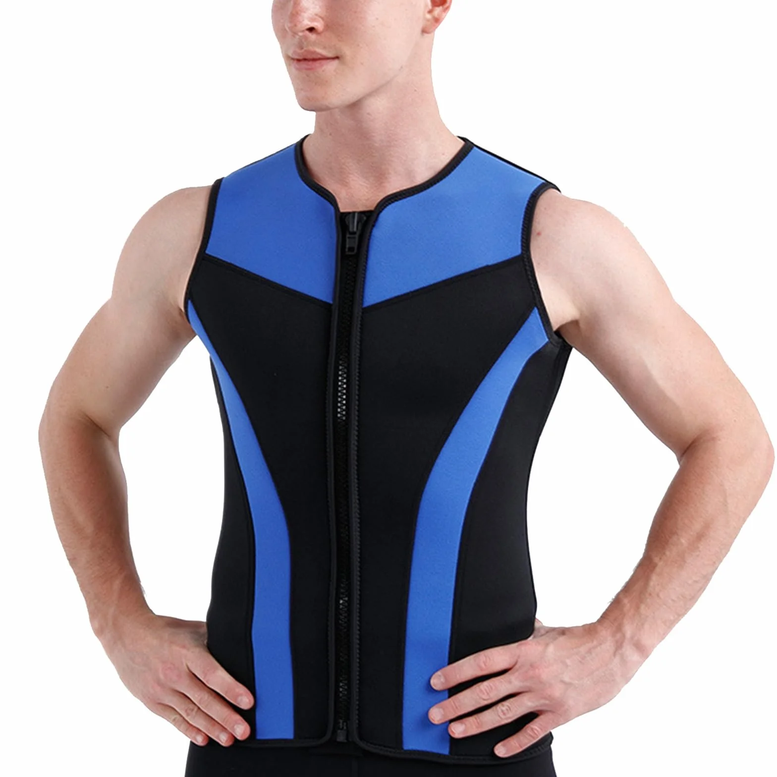 Chaleco de Neopreno Sin Mangas 3mm con Cremallera Frontal para Natación Buceo Surf
