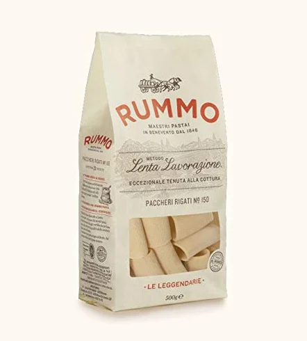 Rummo - Linea Legendaria - Paccheri Rigati n.150 Bronce Dibujado - 12 Paquetes de 500 g