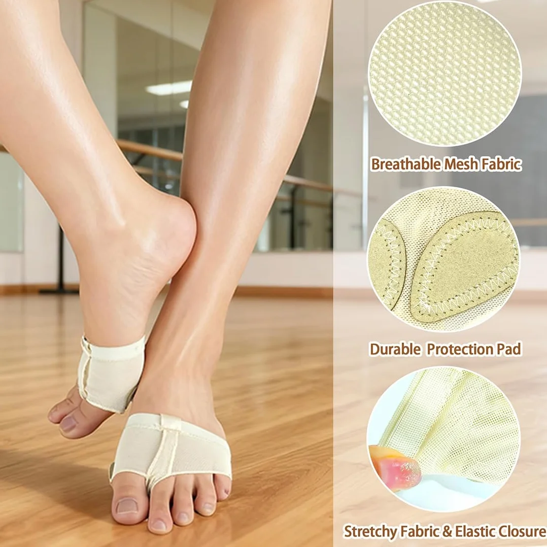 Almohadillas antideslizantes para ballet, almohadillas metatarsianas, cordones para danza