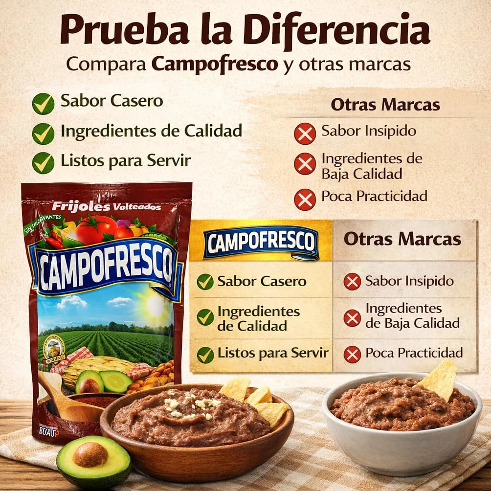 FRIJOLES - CAMPOFRESCO - FRIJOLES ROJOS VOLTEADOS CAMPOFRESCO - 380gr