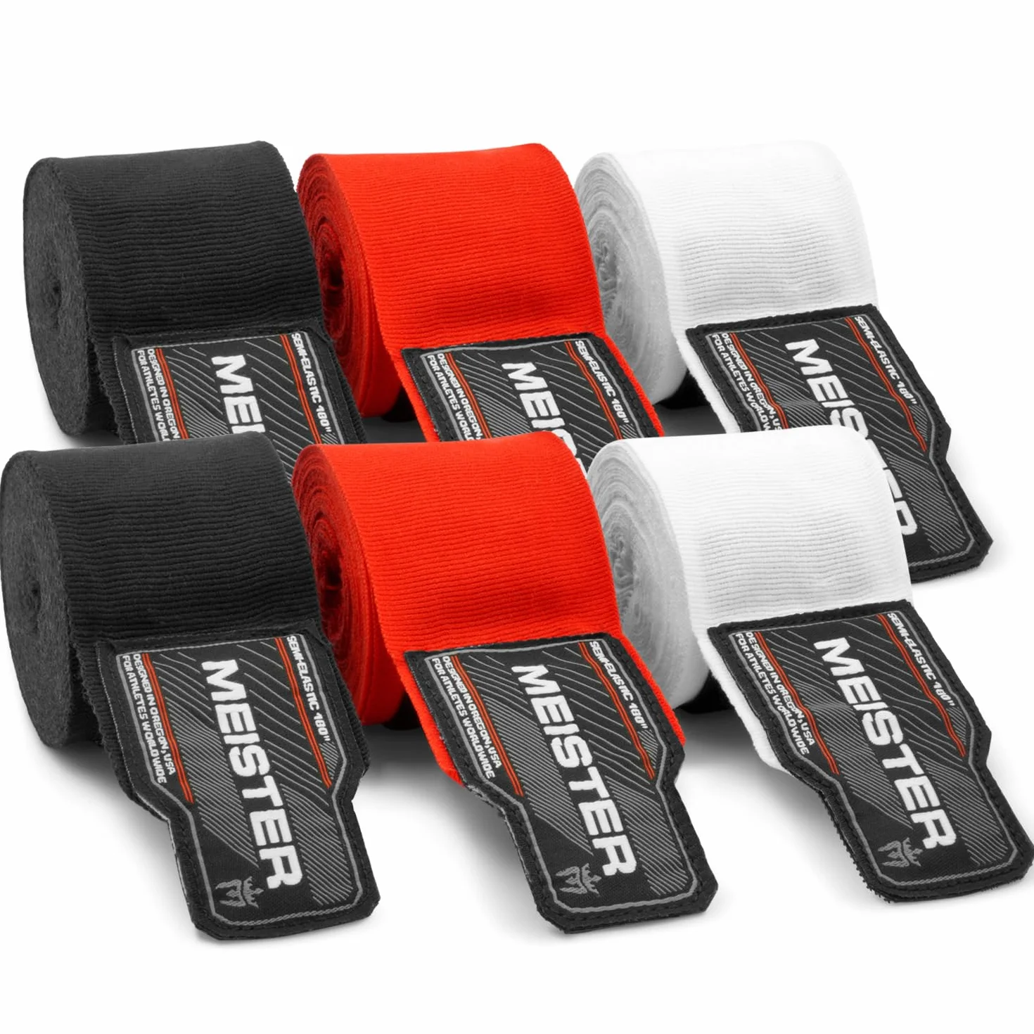 Meister Vendajes Semi-Elásticos para Adulto 180 in 457 cm MMA Boxeo Paquete 3 Pares