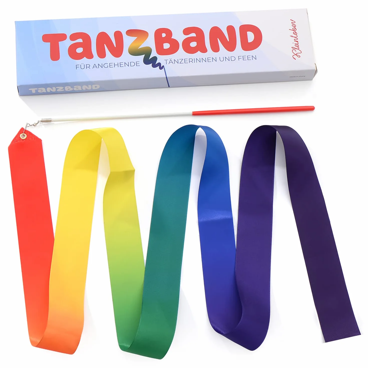Kleintober Banda de gimnasia con varilla arco iris para niños bailar ejercicios