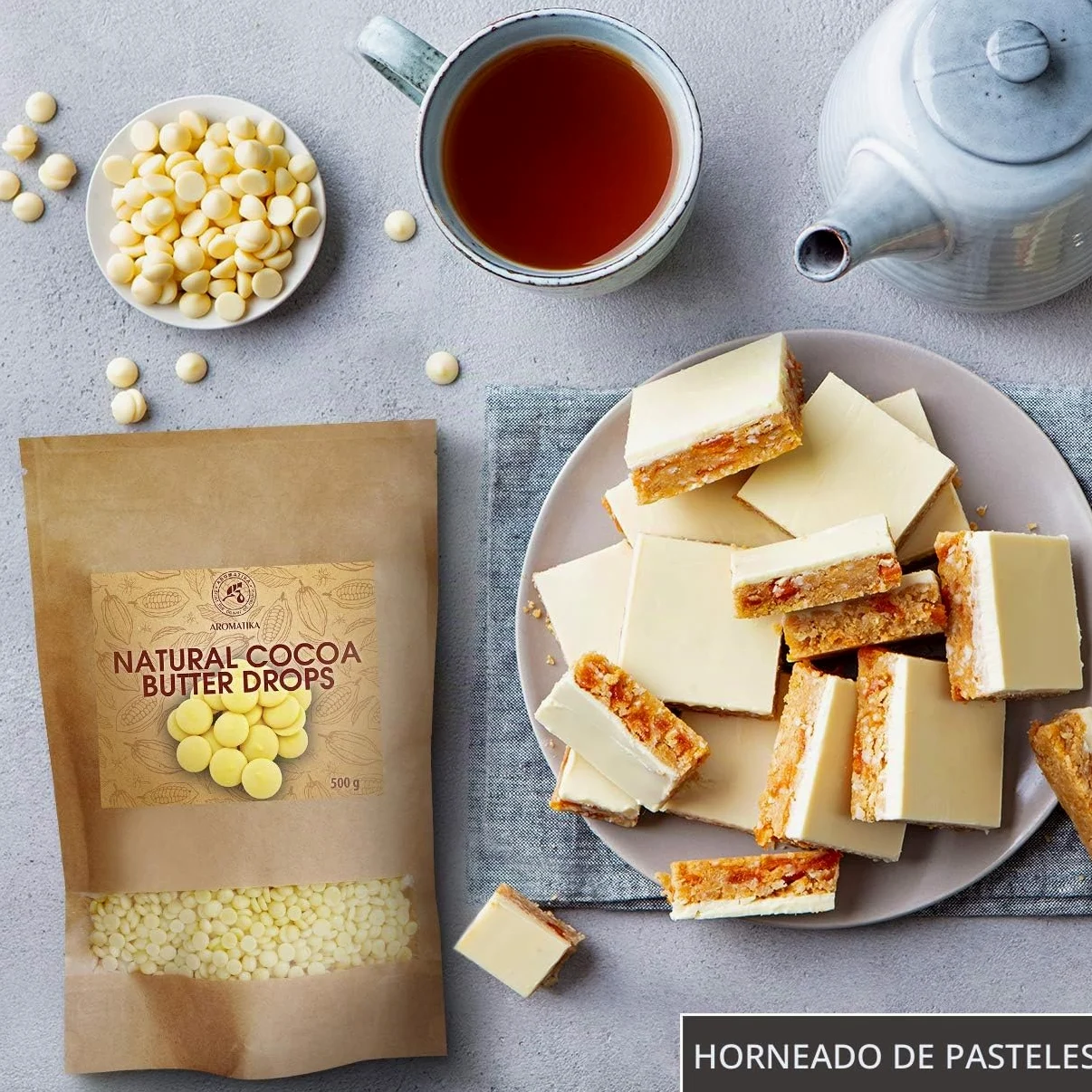 Manteca de Cacao Comestible 500g - Theobroma - Cacao Nibs - Raw Sin Refinar Manteca de Cacao - Pastillas de Manteca de Cacao Granulos - Hornear Manteca de Cacao Alimentaria para Hornear y Hacer