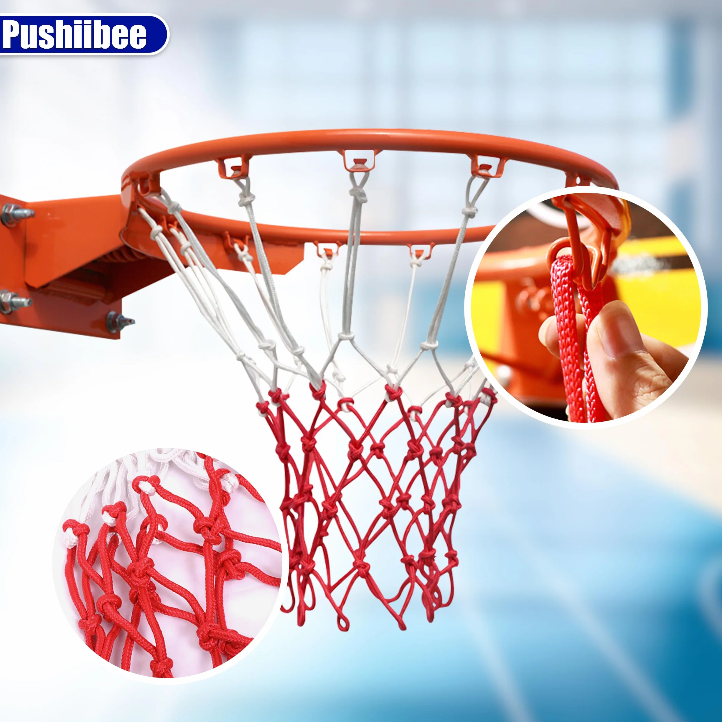 Red de Baloncesto 4 Unidades Resistente a la Intemperie Repuesto para Canasta Accesorio