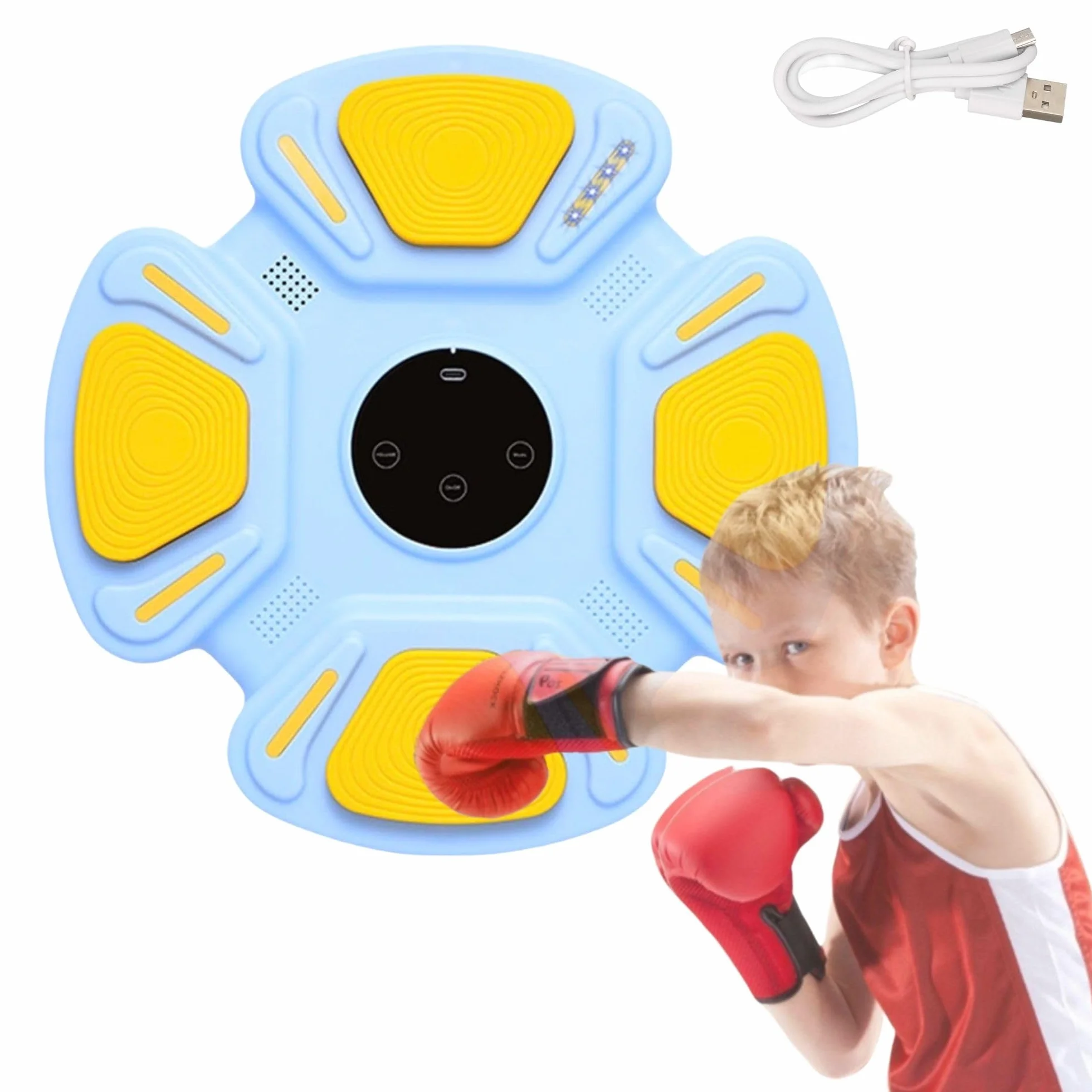 Máquina de Entrenamiento de Boxeo Musical con LED Vicyol S&D para Pared, 32x32cm