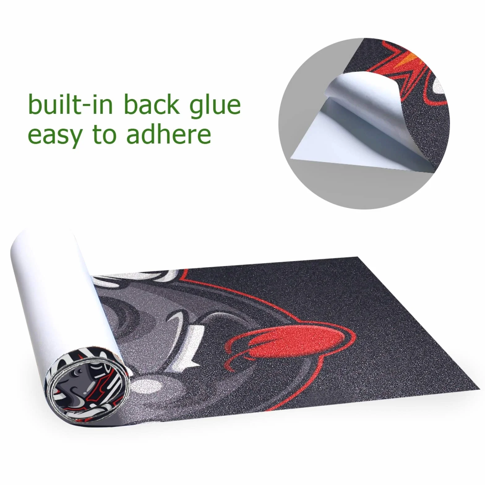 Linda Bomba Fantasma De Azúcar Papel de Lija Antideslizante Hoja Cinta de Agarre Lijas para Patineta Scooter (84 x 23 cm)