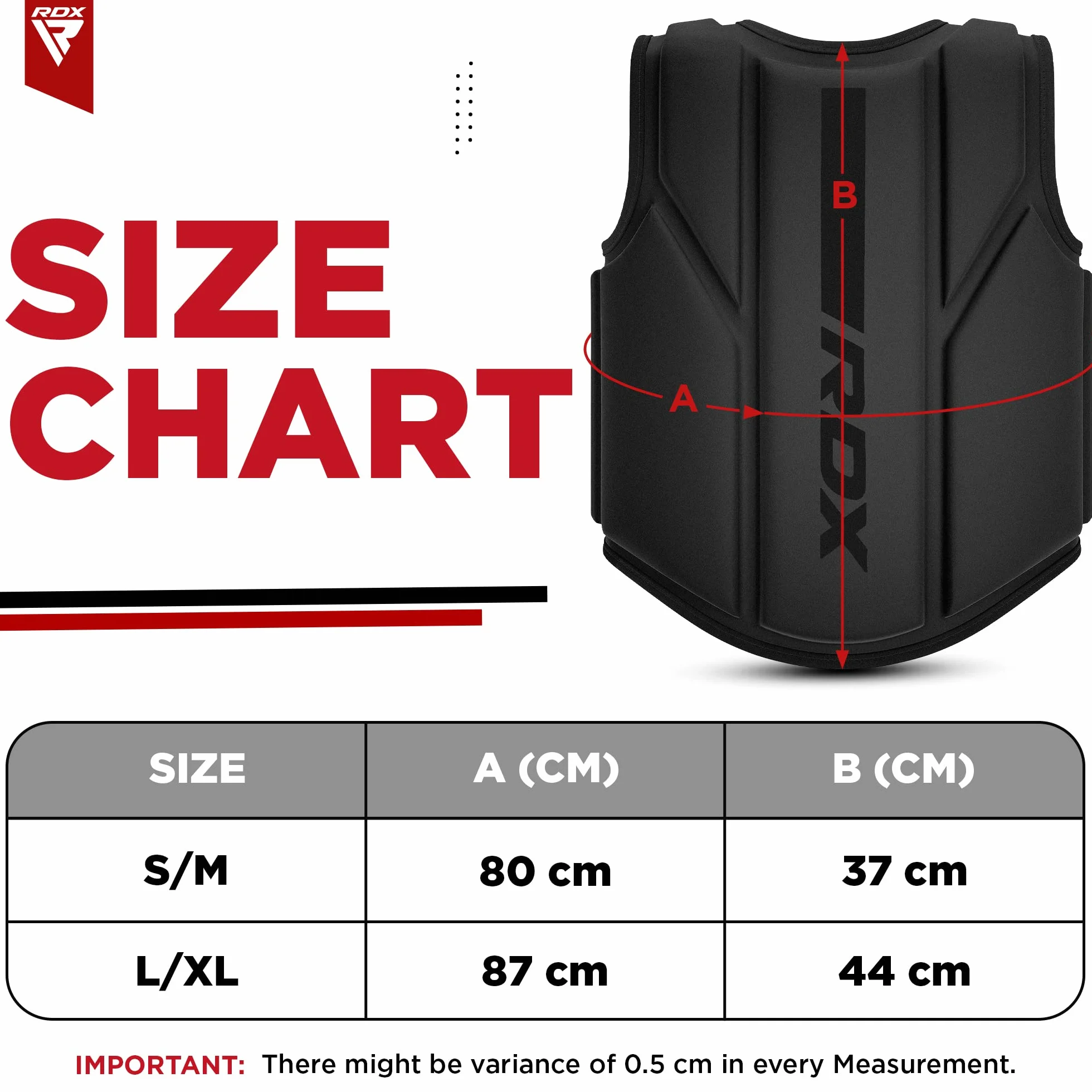 RDX Protector de Pecho Maya Hide Cuero Acolchado Ajustable para Muay Thai, Artes Marciales, Kickboxing