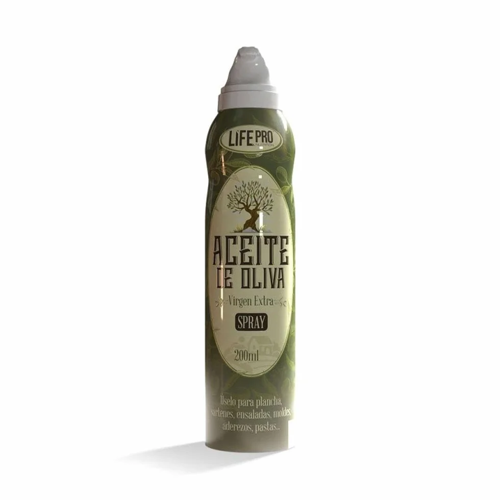 Life Pro Fit Food Oil Spray 200ml | Aceite de Oliva Virgen Extra | Disponible en sabores | Alto en Omega 3 y Ácidos Altos Oleicos | Recetas Con Aceite al Gusto | Fácil de Usar (EXTRA VIRGIN OLIVE)