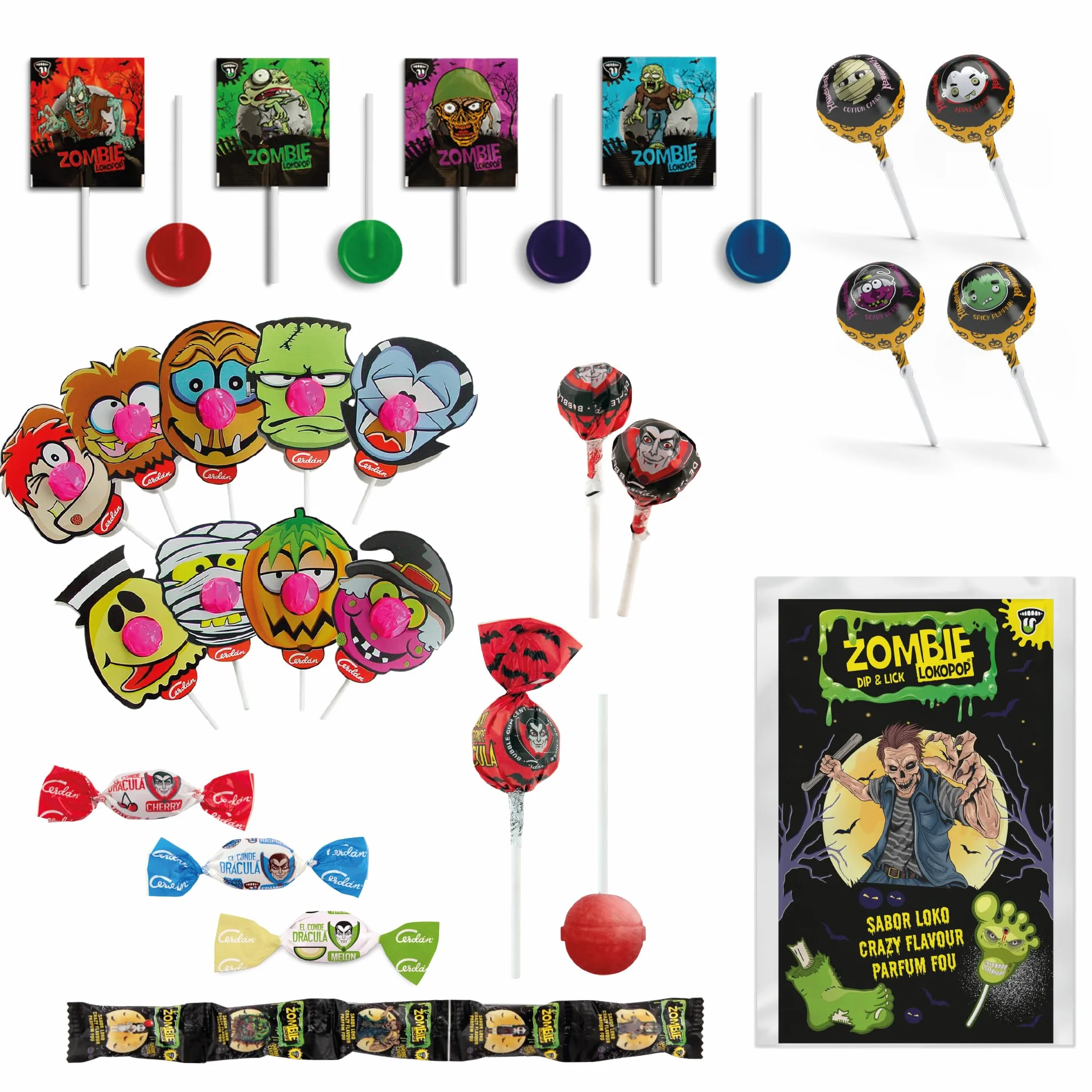 Caramelos Cerdán | Party Mix Halloween - 100 Golosinas y Caramelos de Sabores Surtidos | Relleno de Piñata Sin Gluten | Ideal para Cumpleaños, Fiestas, Navidad, Halloween