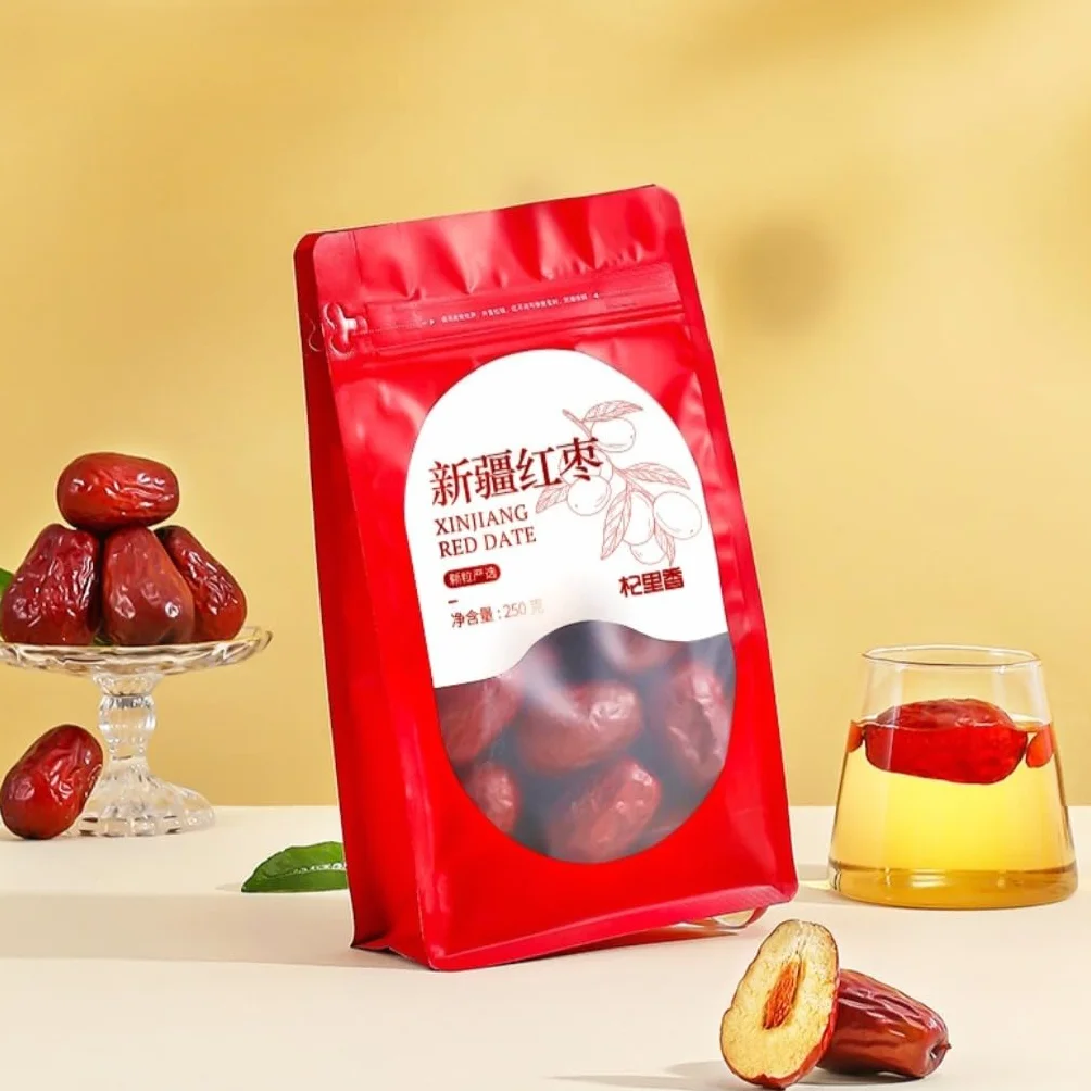 Dátiles Rojos Premium De Xinjiang 250g / 8,82oz | Secado A Baja Temperatura | Jujube Secado Naturalmente En El Árbol Para Bocadillos Y Té