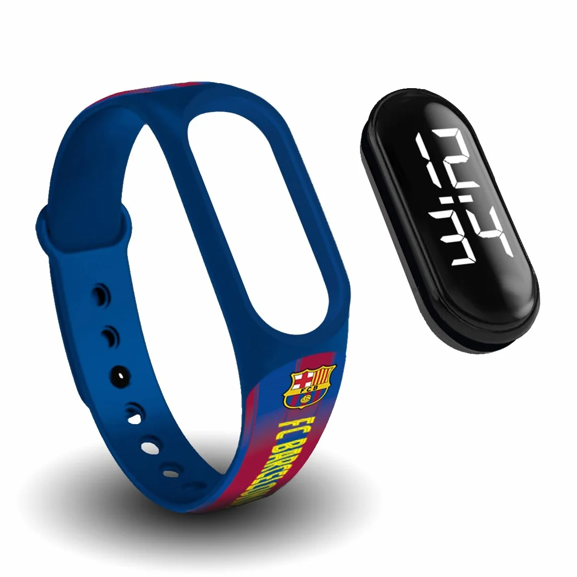 FIT & FUN Correa Oficial FC Barcelona Reloj Digital Compatible Niño Niña Hora Fecha Pilas Diseño 1ª Equipación 2025-2026