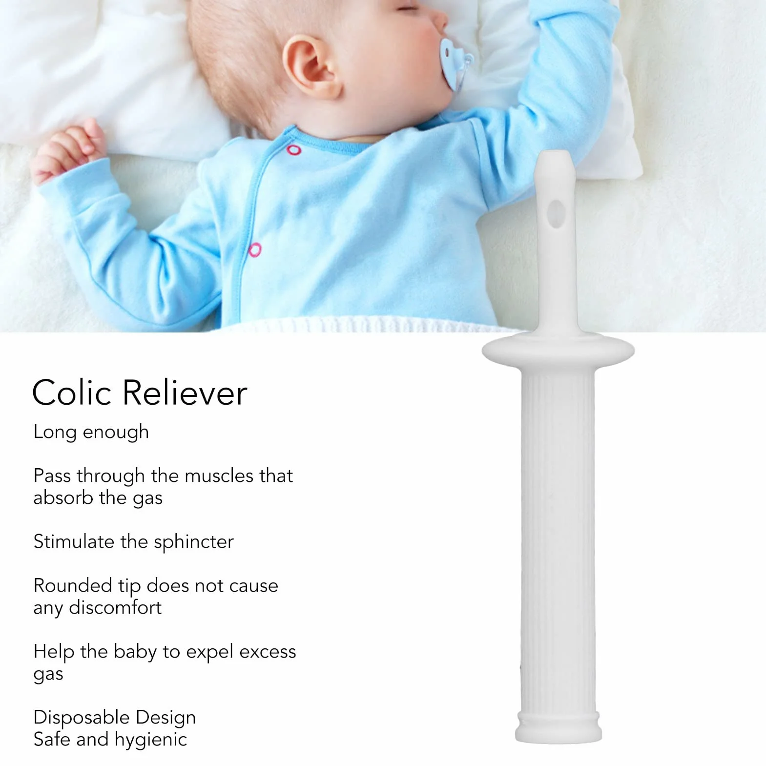 Baby Gas Colic Reliever, 20PCS Gas Colic Reliever Suavemente Seguro Desechable Gas Cólico Reliever para Recién Nacidos