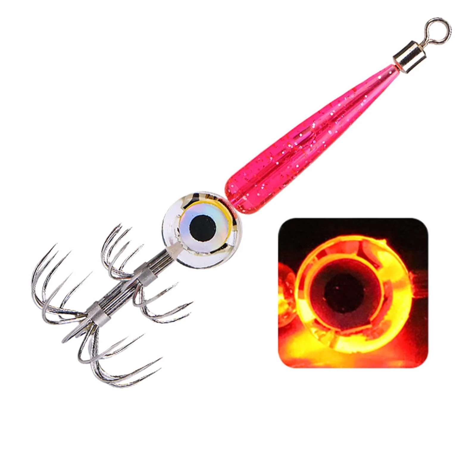 Camarones Luminosos Calamar Jig Señuelos De Pesca En El Mar con Luz LED Impermeable