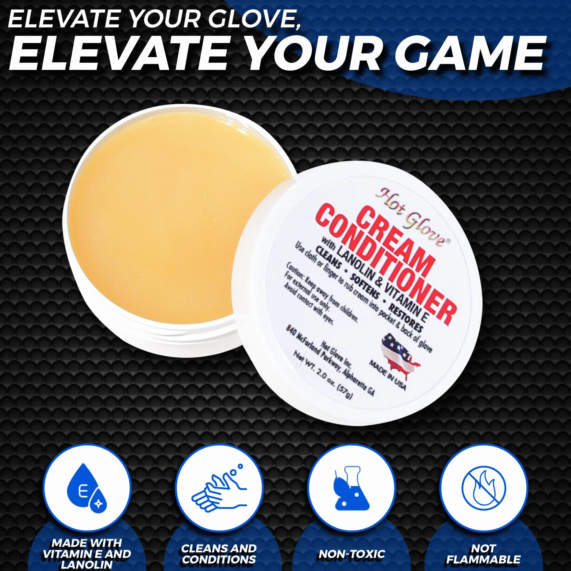 Hot Glove Cream Acondicionador para guante de cuero, Mantenimiento y Cuidado, Talla única