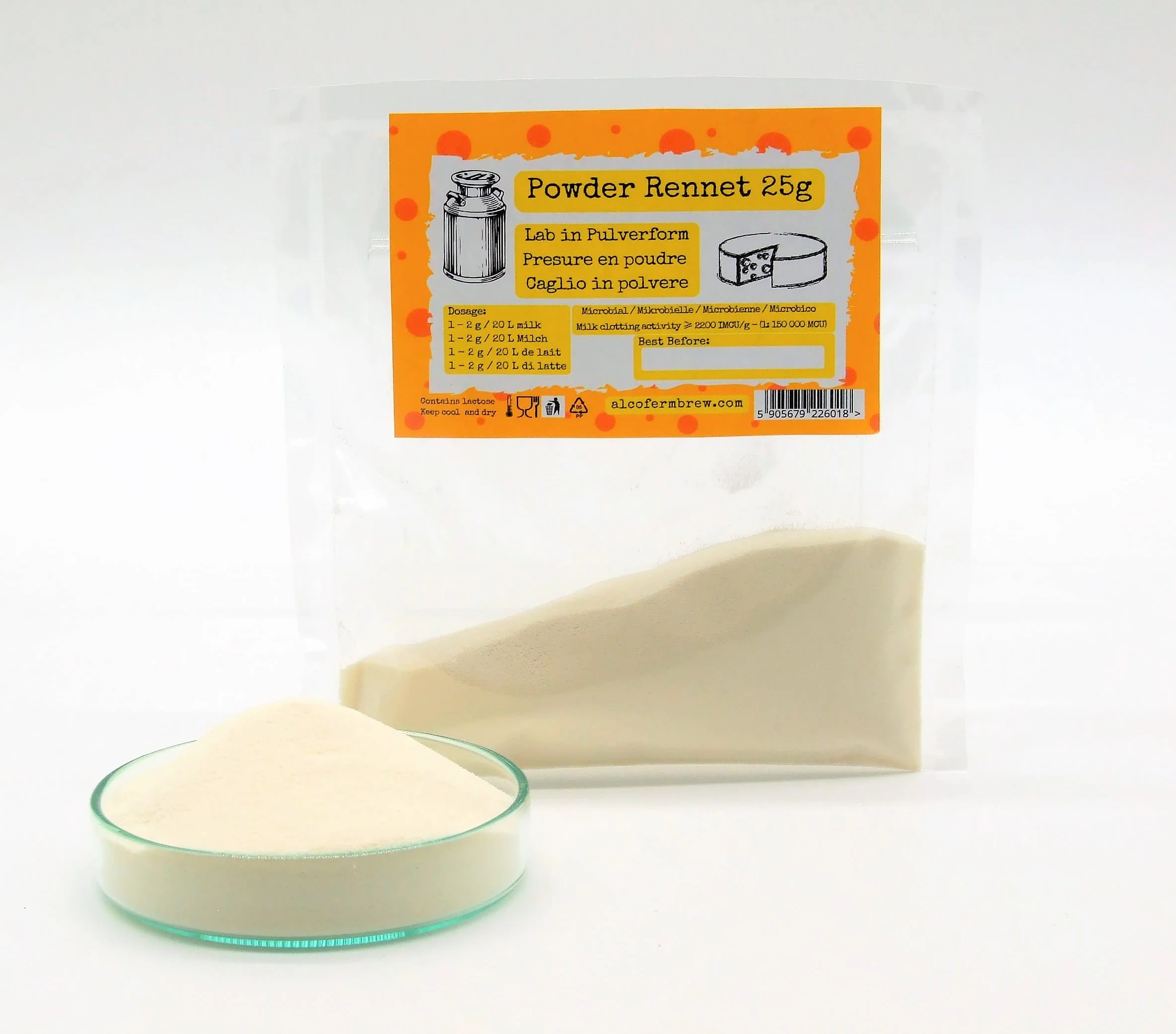 Cuajo en Polvo 25g - Cuajo Microbiano, Cuajo para Hacer Quesol, Cuajo natural