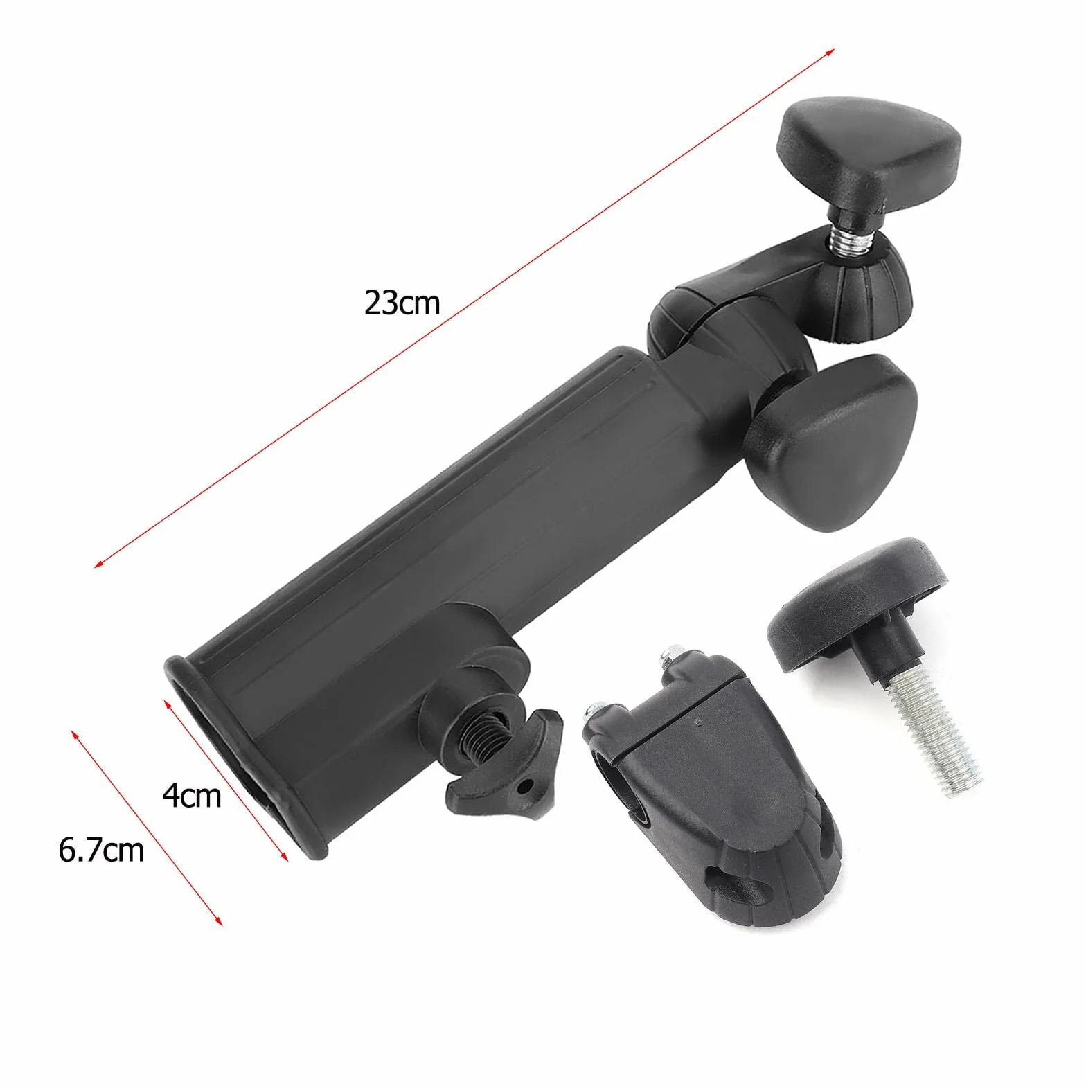DEWIN Golf Push Trolley Parasol Holder Ajustable Universal Czarny