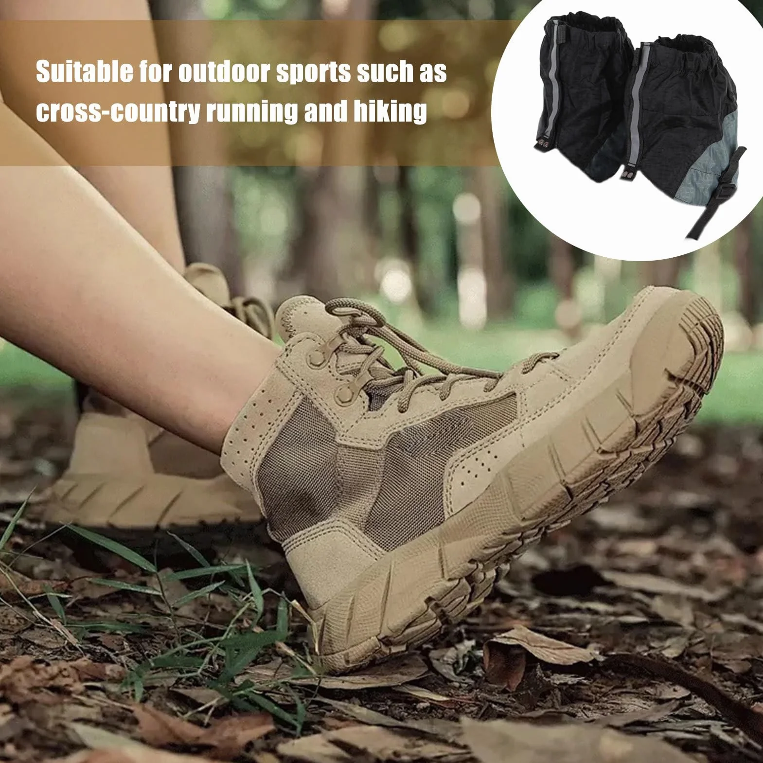Polainas para Senderismo - Cubrezapatos para Raquetas de Nieve Transpirable Ajustable para Trekking