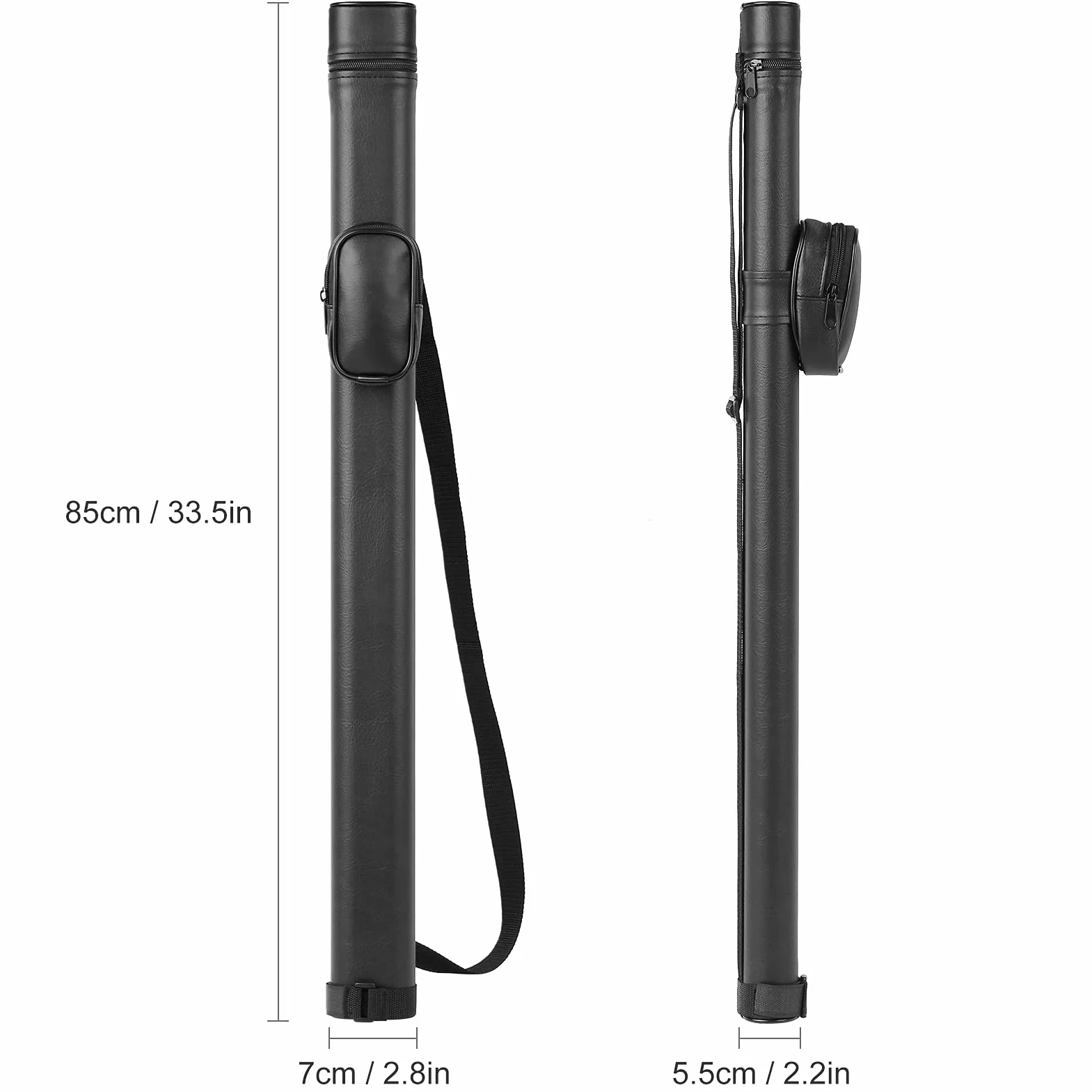 Lixada Bolsa de billar para taco de PU, ajustable con correa de hombro
