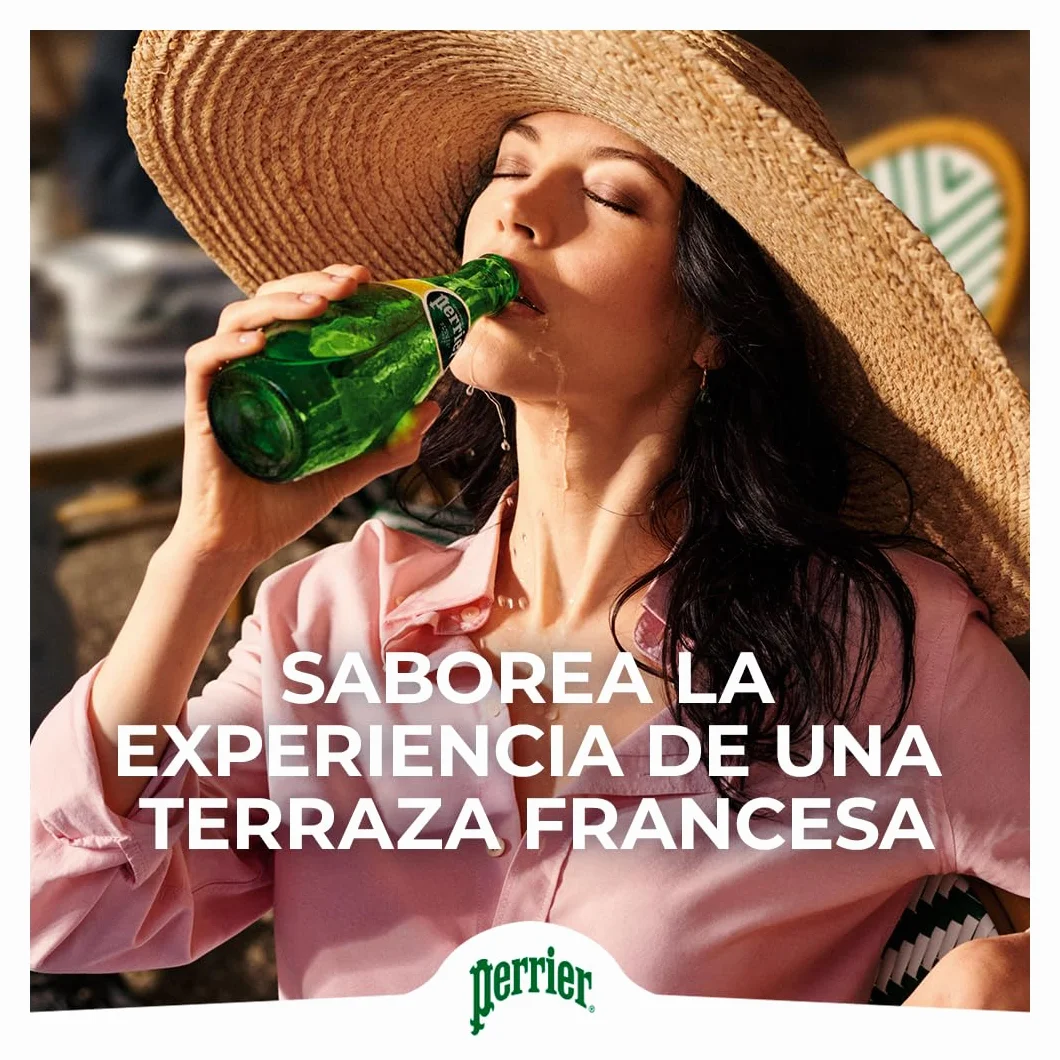 Perrier Agua Mineral Natural con Gas - Paquete de 6 Botellas de Plástico de 1 L - Total: 6 L
