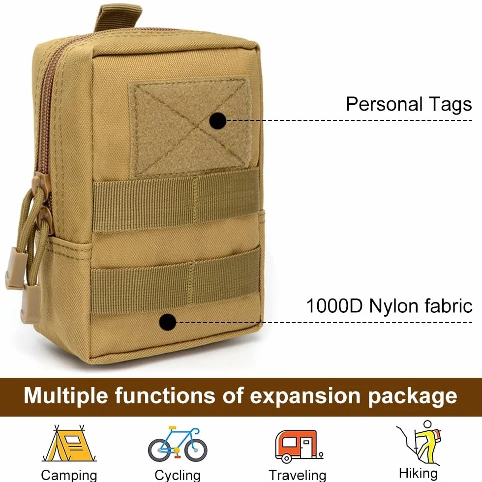 Bolsa táctica lateral para perro, nailon 1000D Molle, arnés táctico