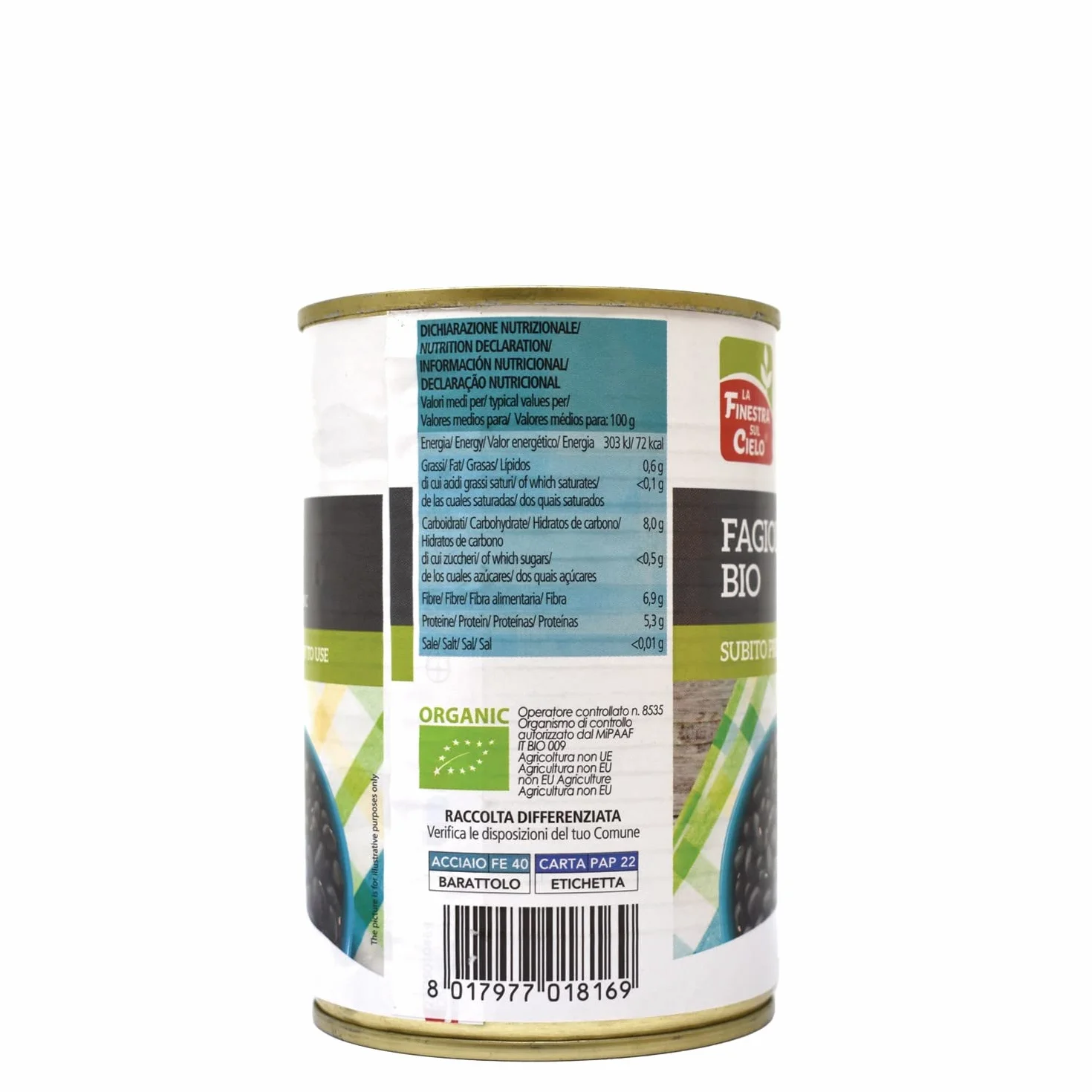 LA FINESTRA SUL CIELO ALUBIAS NEGRAS en lata 400gr. BIO