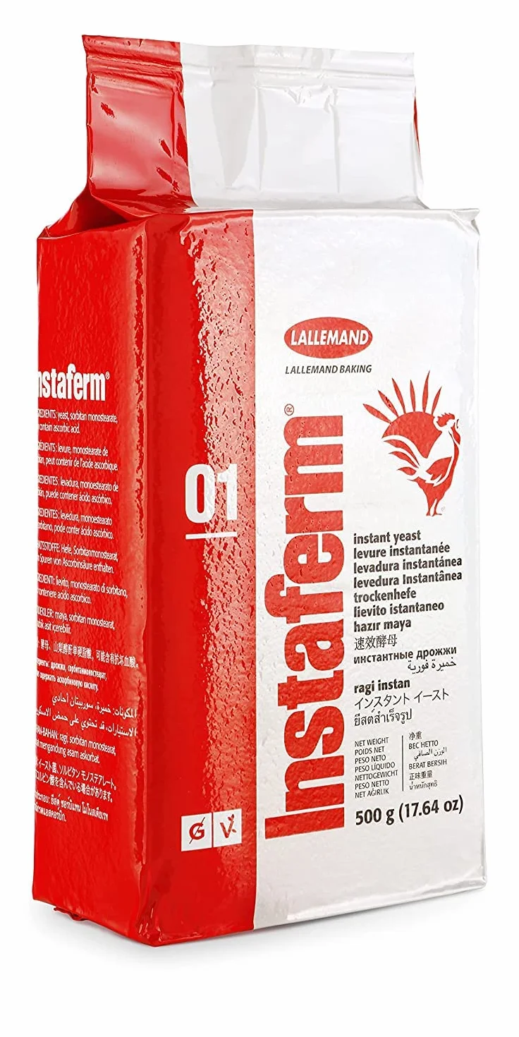 Levadura seca de panadero Lallemand - 500 gramos de Levadura de Panadería en polvo - Vegana y sin soja - Para masa de Pan, Bollos, y Pizza
